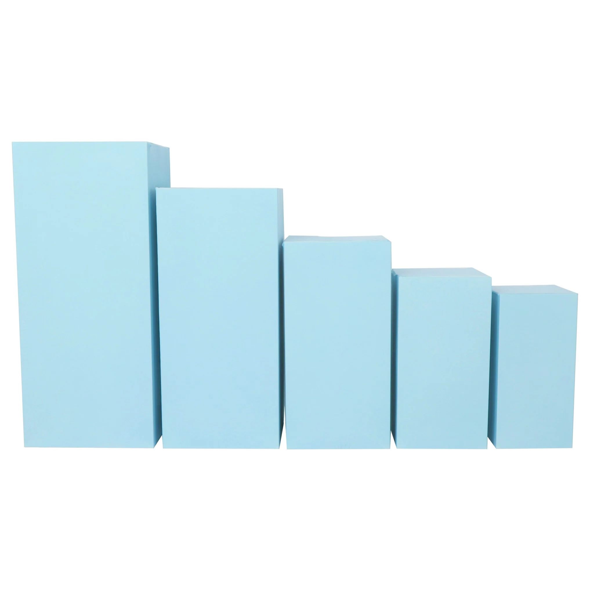 Spandex Covers for Square Metal Pillar Pedestal Stands 5 pcs/set - Baby Blue - Image 2