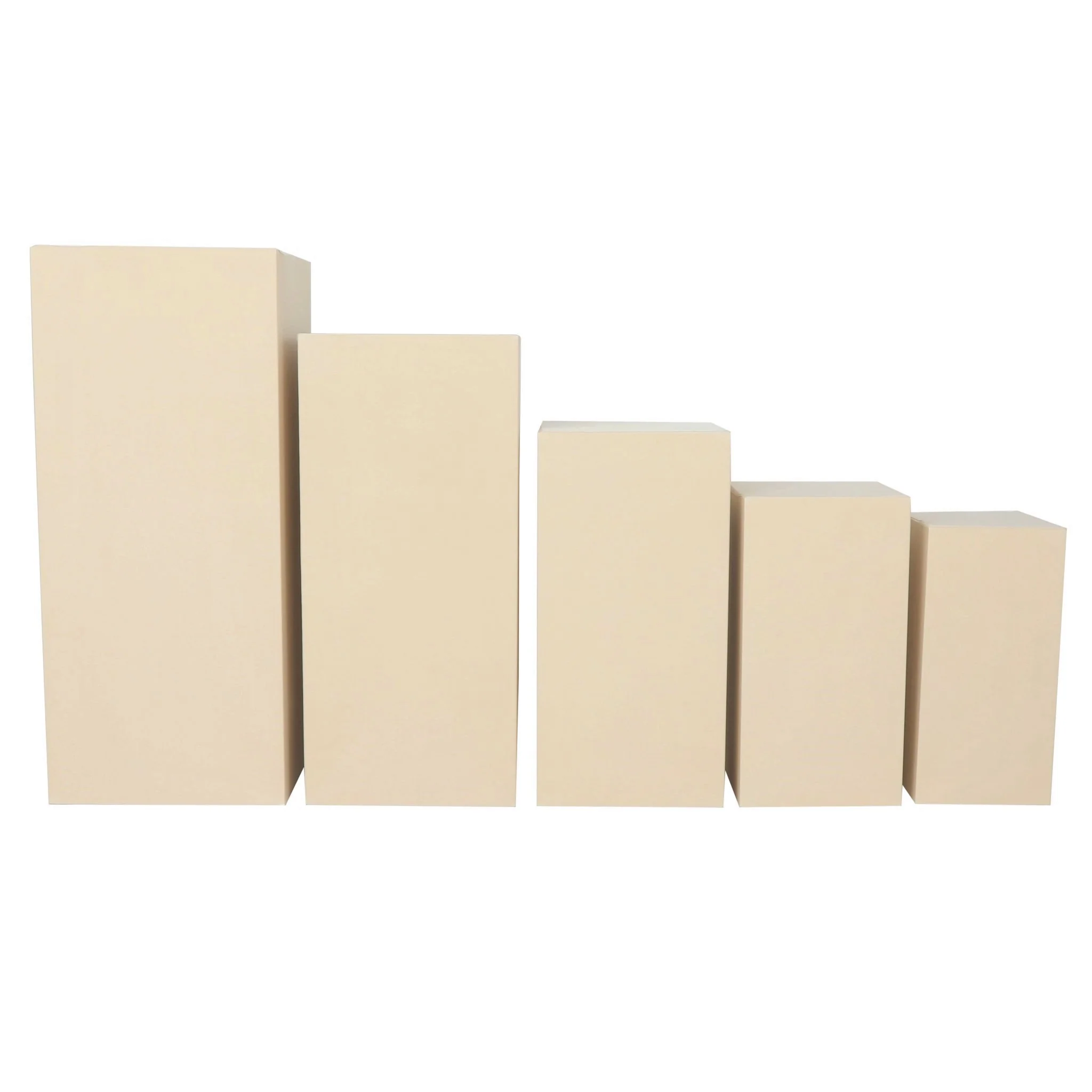 Spandex Covers for Square Metal Pillar Pedestal Stands 5 pcs/set - Champagne - Image 2