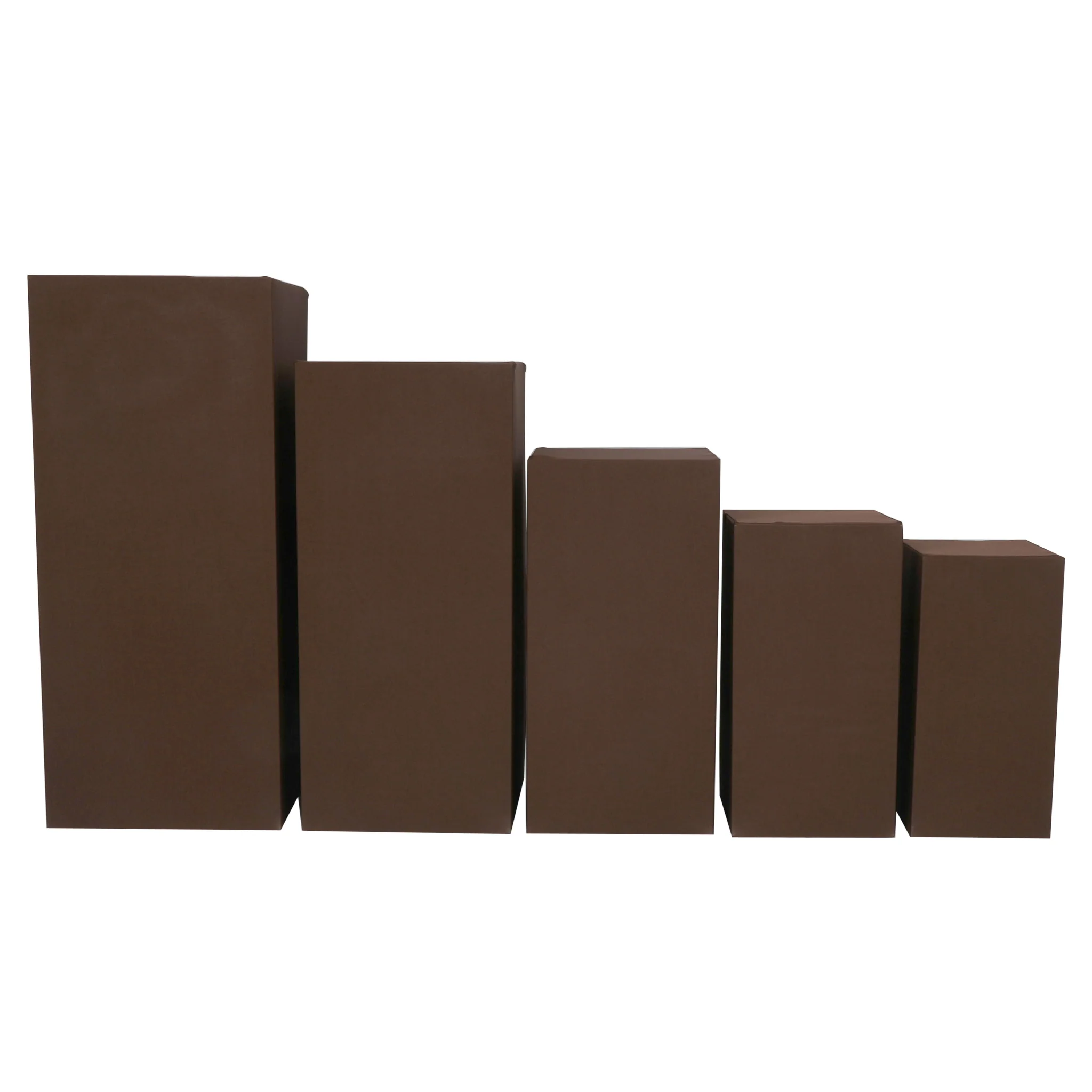 Spandex Covers for Square Metal Pillar Pedestal Stands 5 pcs/set - Chocolate Brown - Image 2