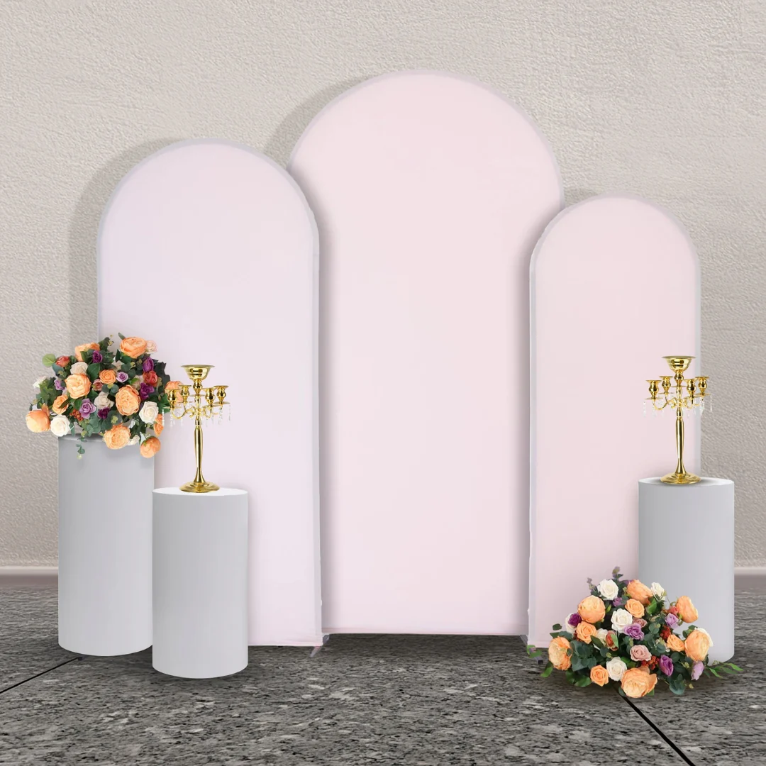 Spandex Covers for Trio Arch Frame Backdrop 3pc/set - Pink - Image 4