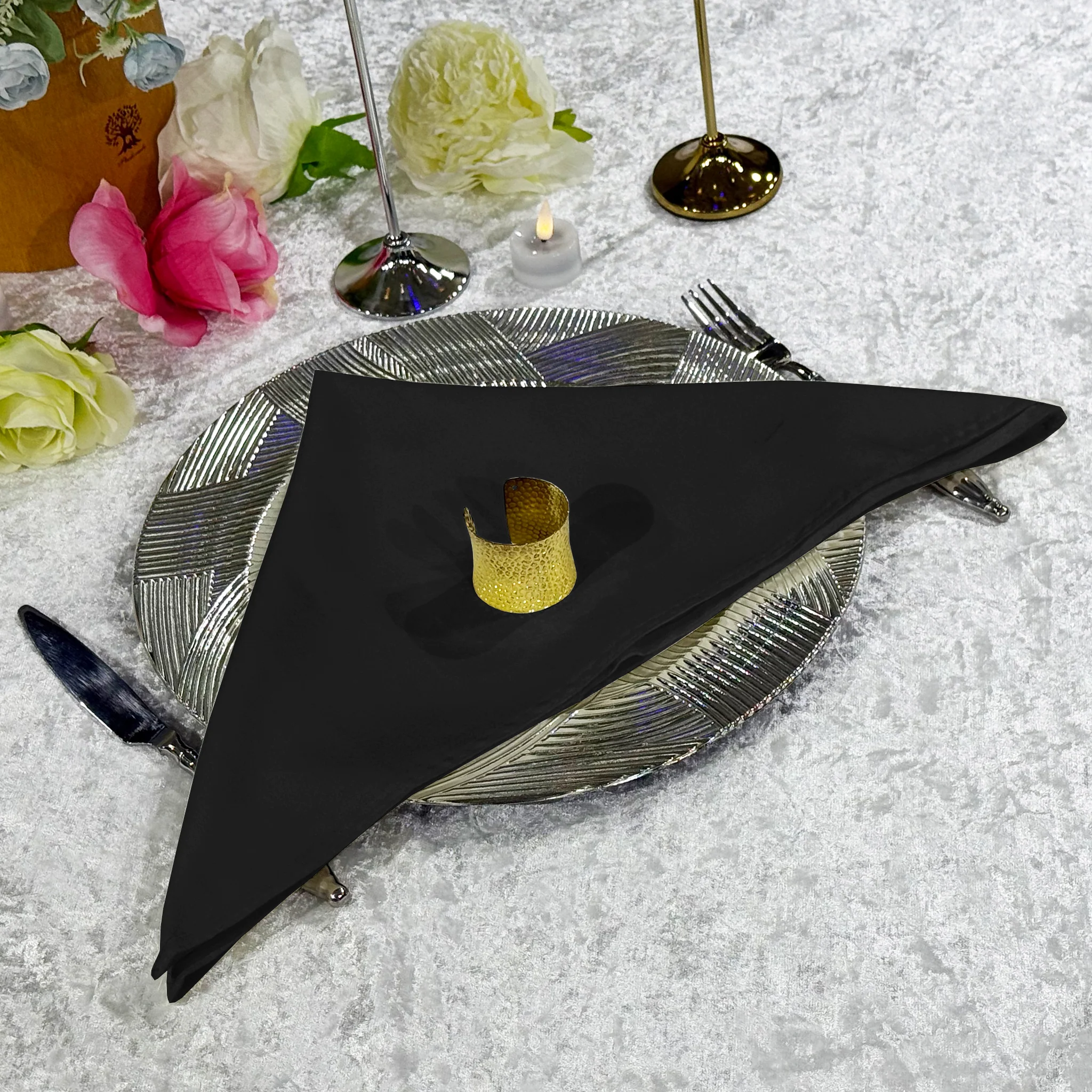 5 pcs/pk Premium Spun Polyester Napkin 20"x20" - Black - Image 8