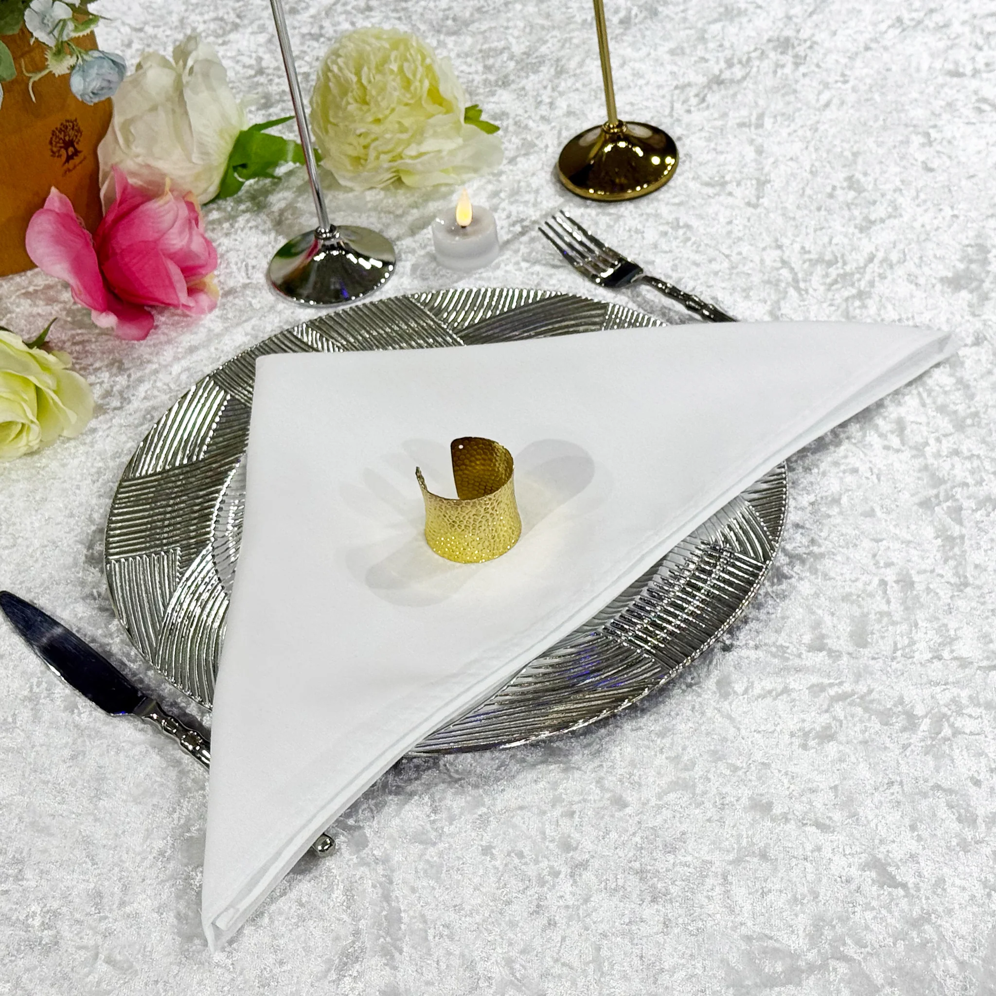5 pcs/pk Premium Spun Polyester Napkin 20"x20" - White - Image 9