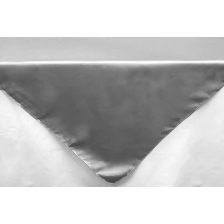 Square 54" Satin Table Overlay - Silver