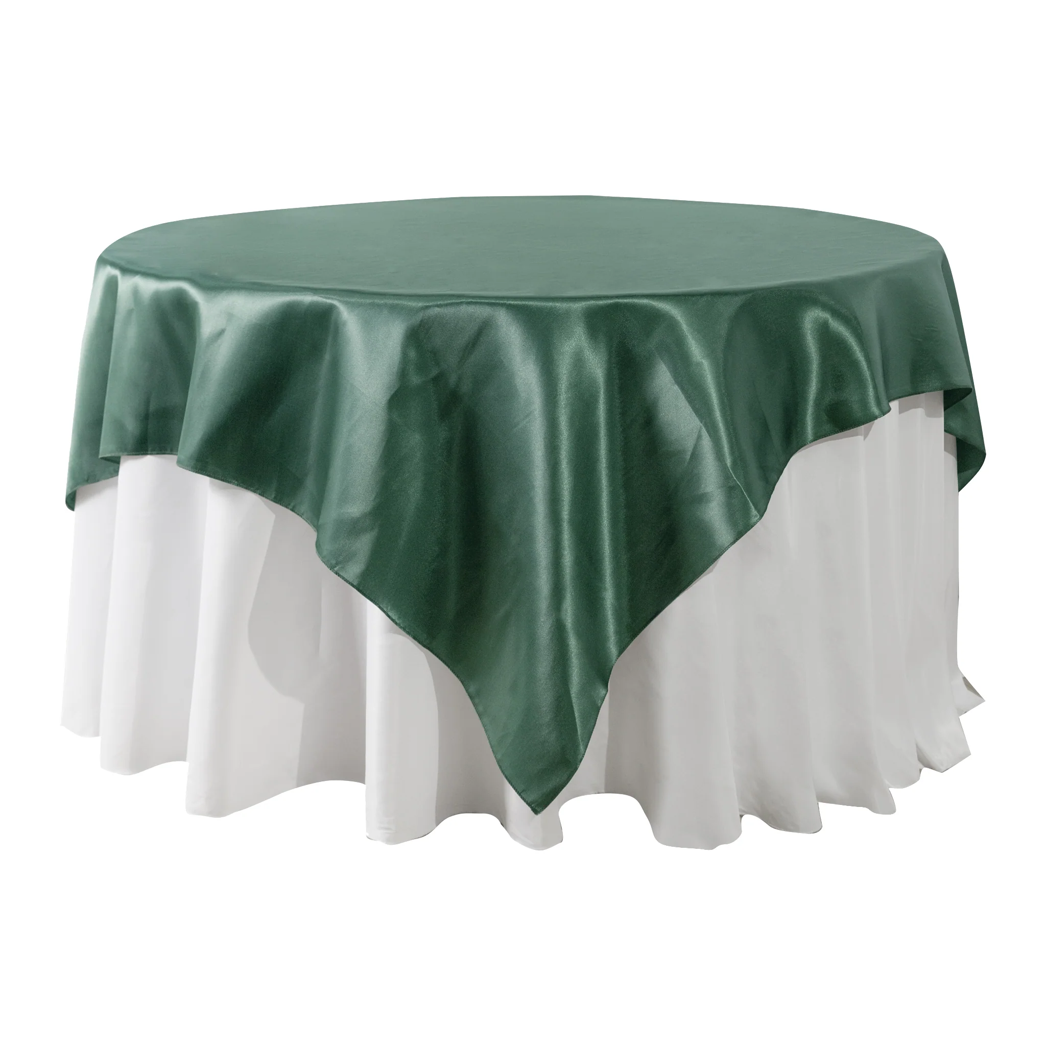 Square 72" Satin Table Overlay - Eucalyptus