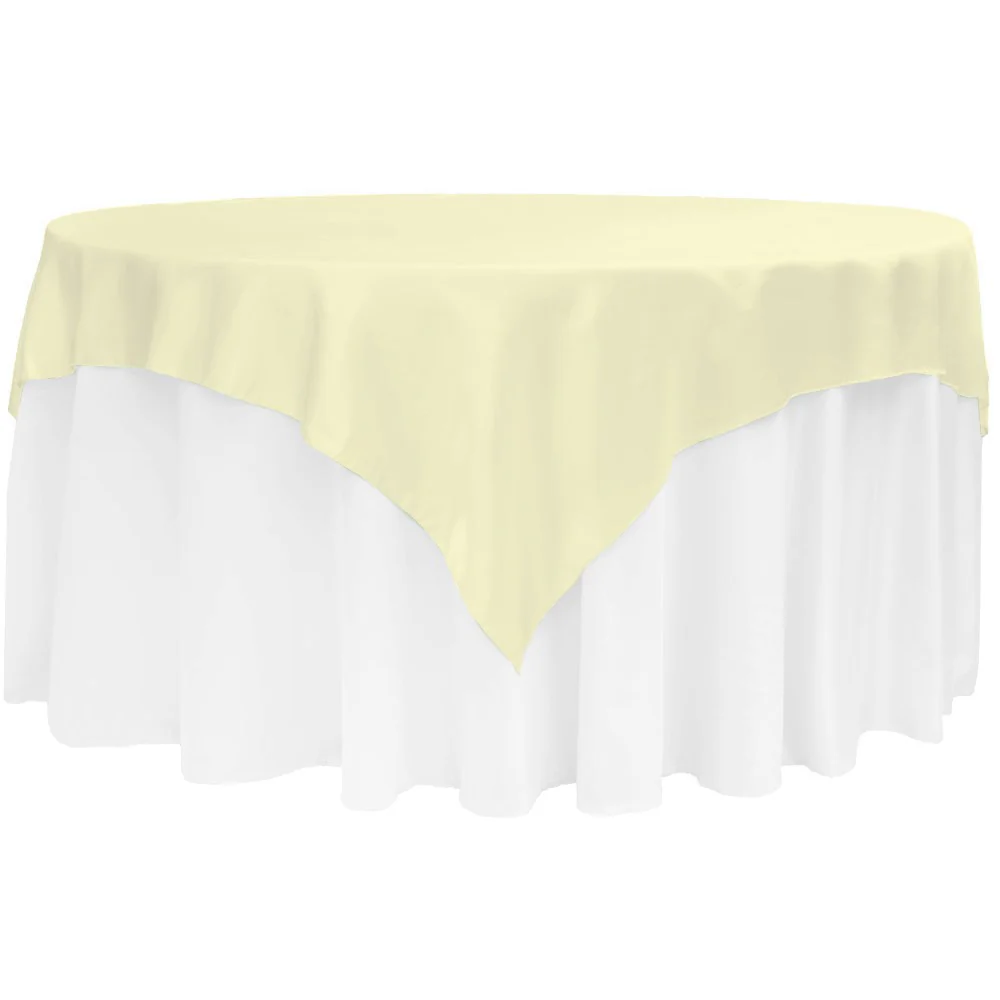 Square 72" Satin Table Overlay - Yellow