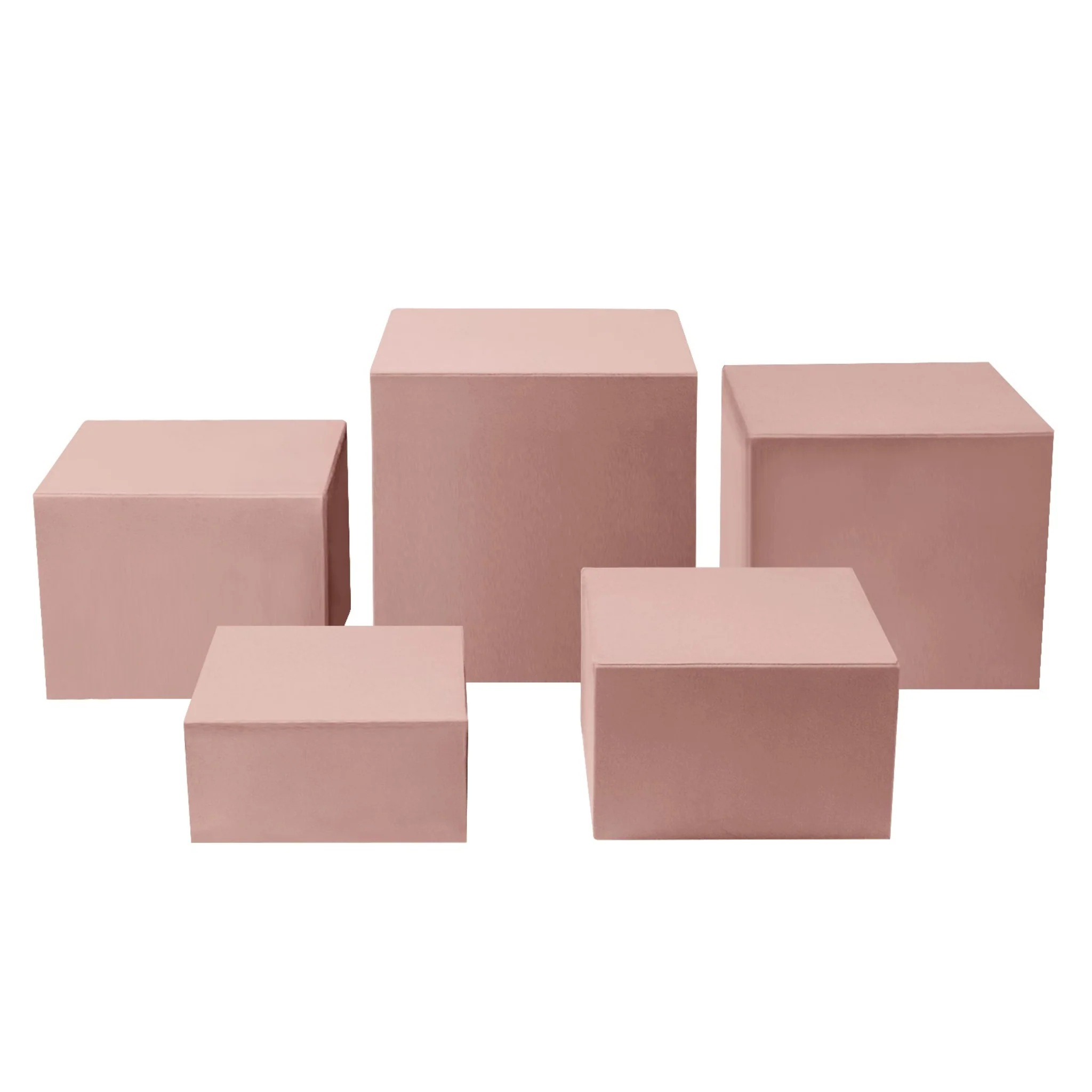 Spandex Covers for Square Metal Cake/Dessert Pedestal Stands 5 pcs/set - Pink