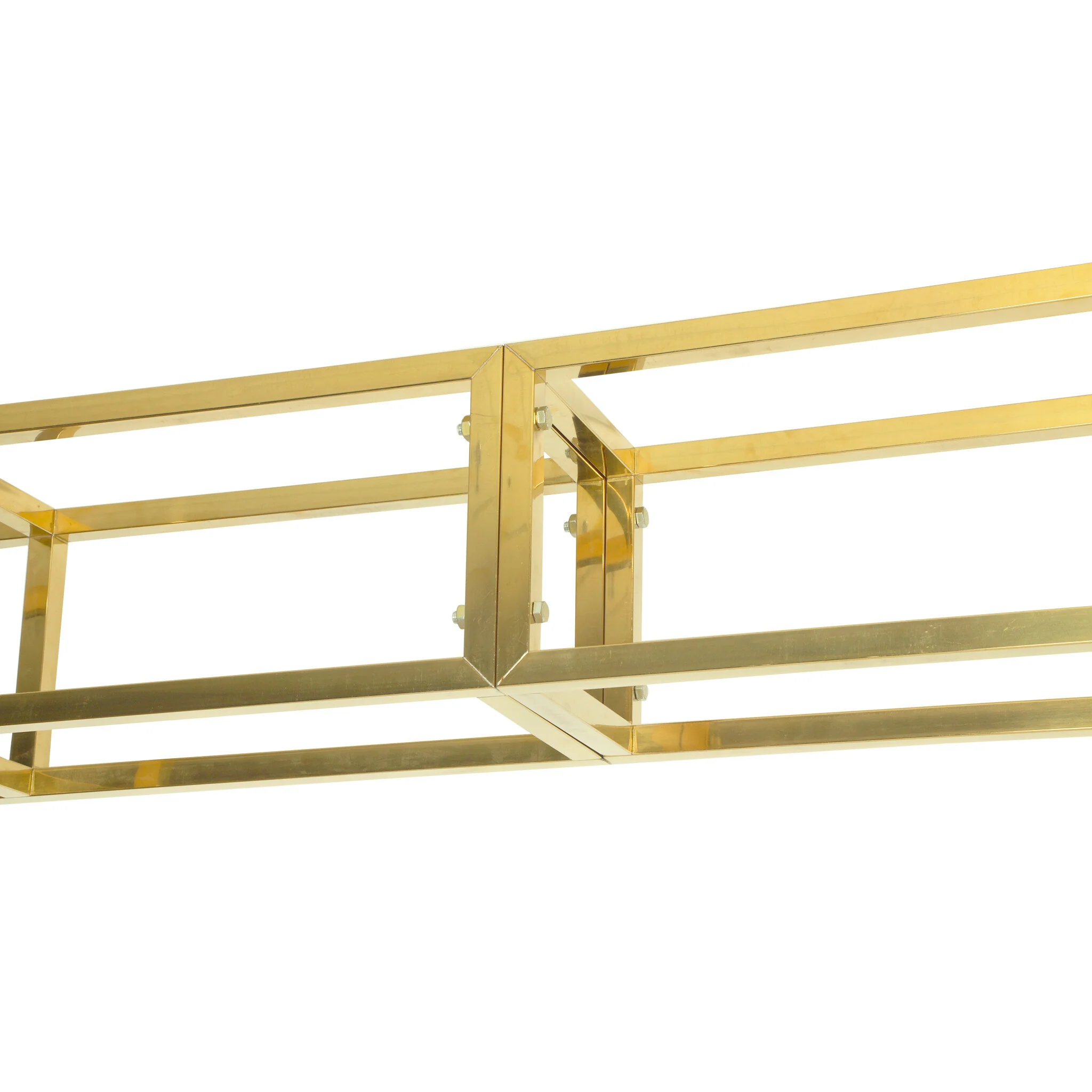 Square Pillar Wedding Arch Backdrop Stand with Shelves - Gold - Image 7