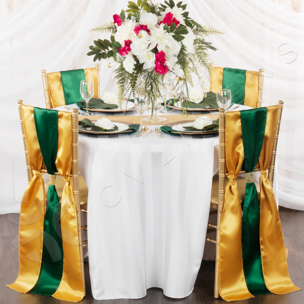 Standard Satin Chair Sash - Emerald Green - Image 2