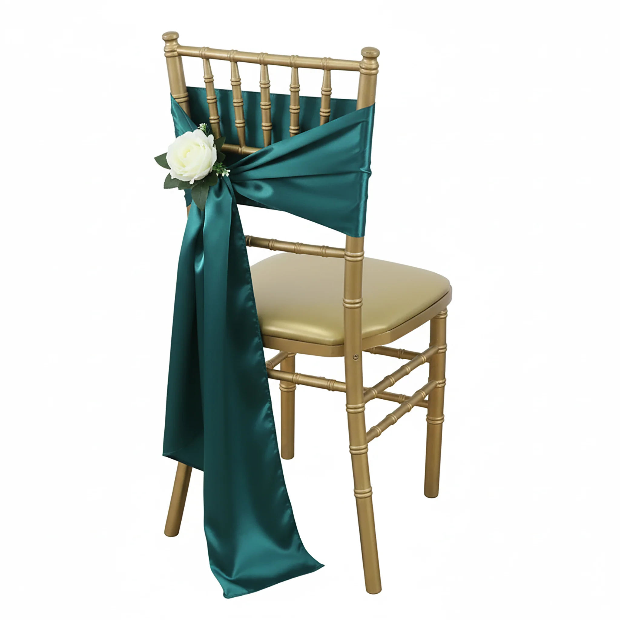 Standard Satin Chair Sash - Peacock - Image 2