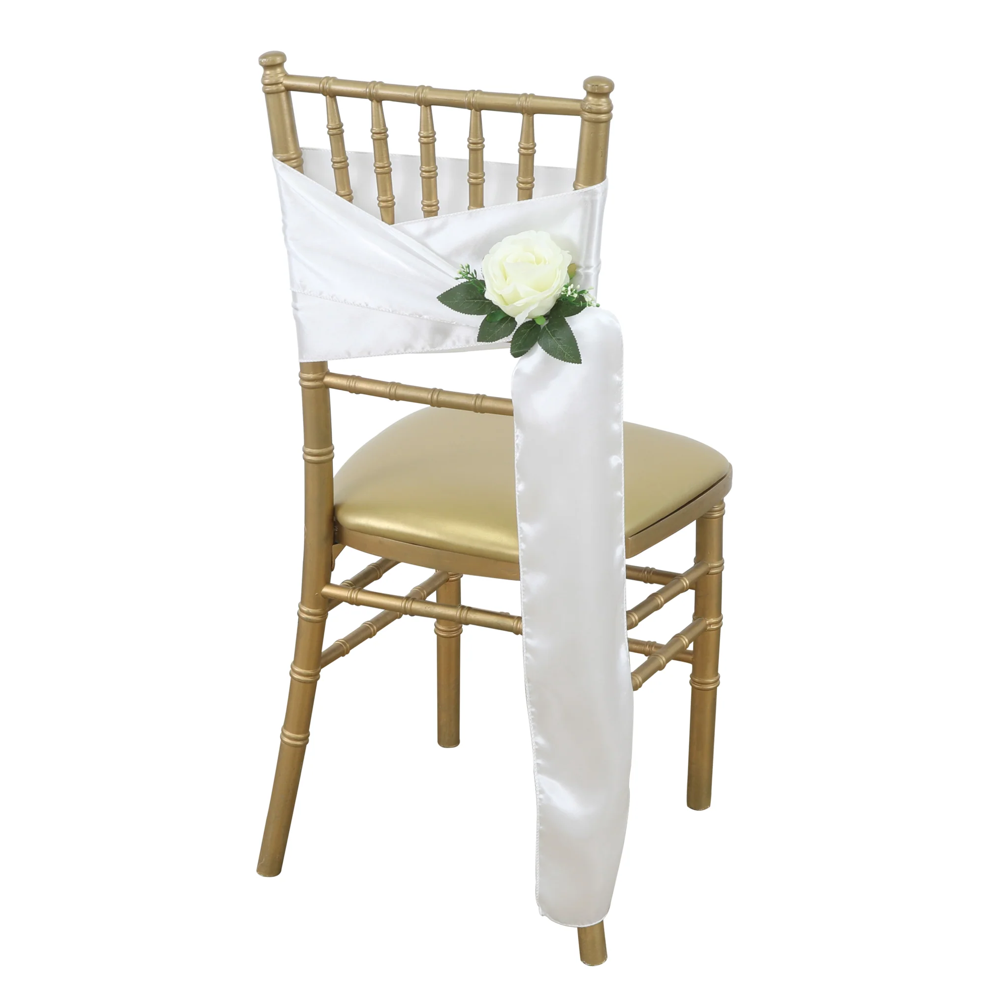 Standard Satin Chair Sash - White - Image 2
