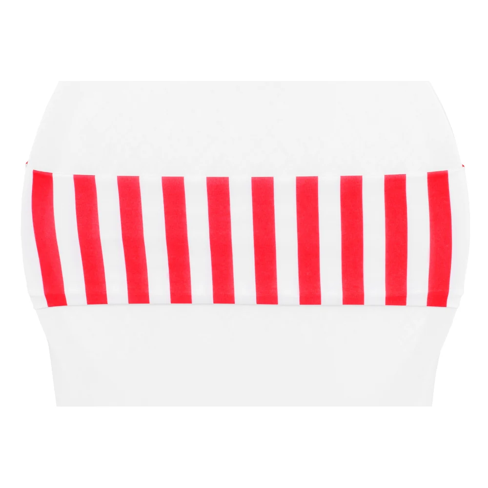 Stripe Spandex Chair Band - Red & White