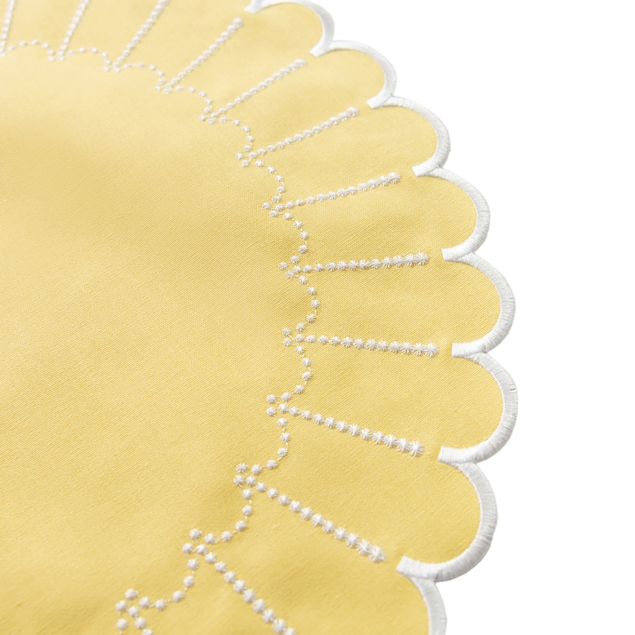 4pc/set Sunburst Edge Placemats - Pastel Yellow/White Trim - Image 6