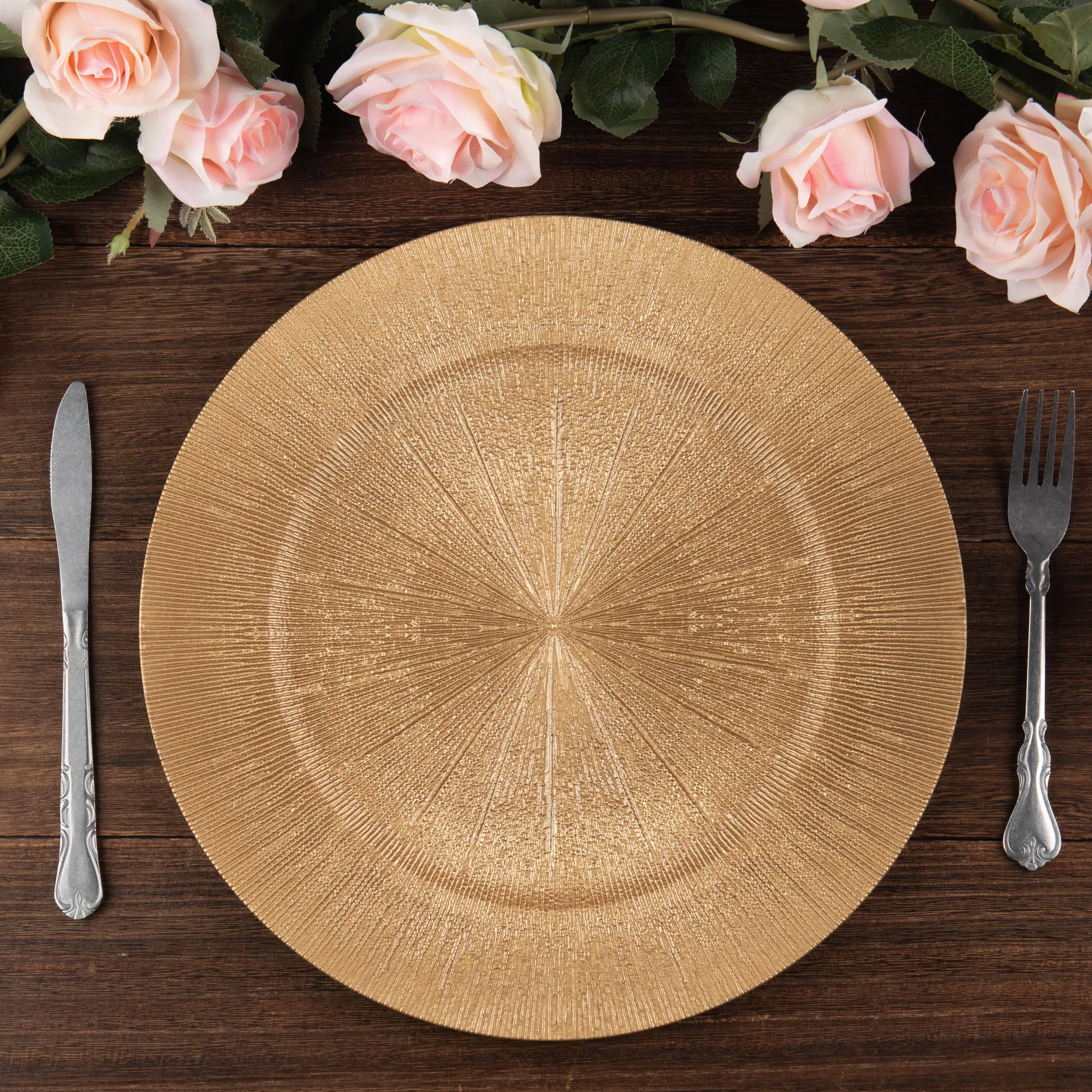 Sunray Acrylic Charger Plate - Gold - Image 2