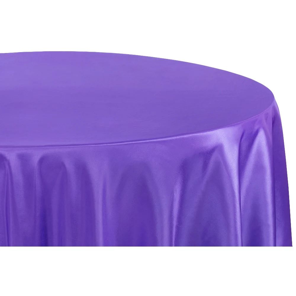 Taffeta Tablecloth 120" Round - Purple - Image 2