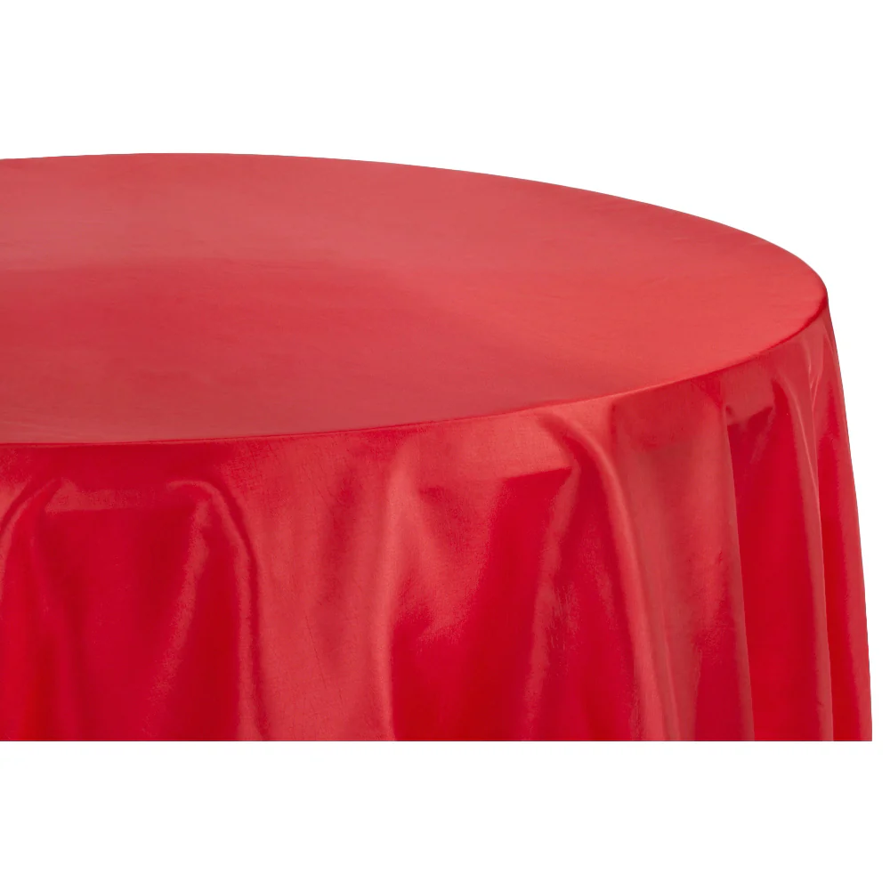Taffeta Tablecloth 120" Round - Red - Image 2
