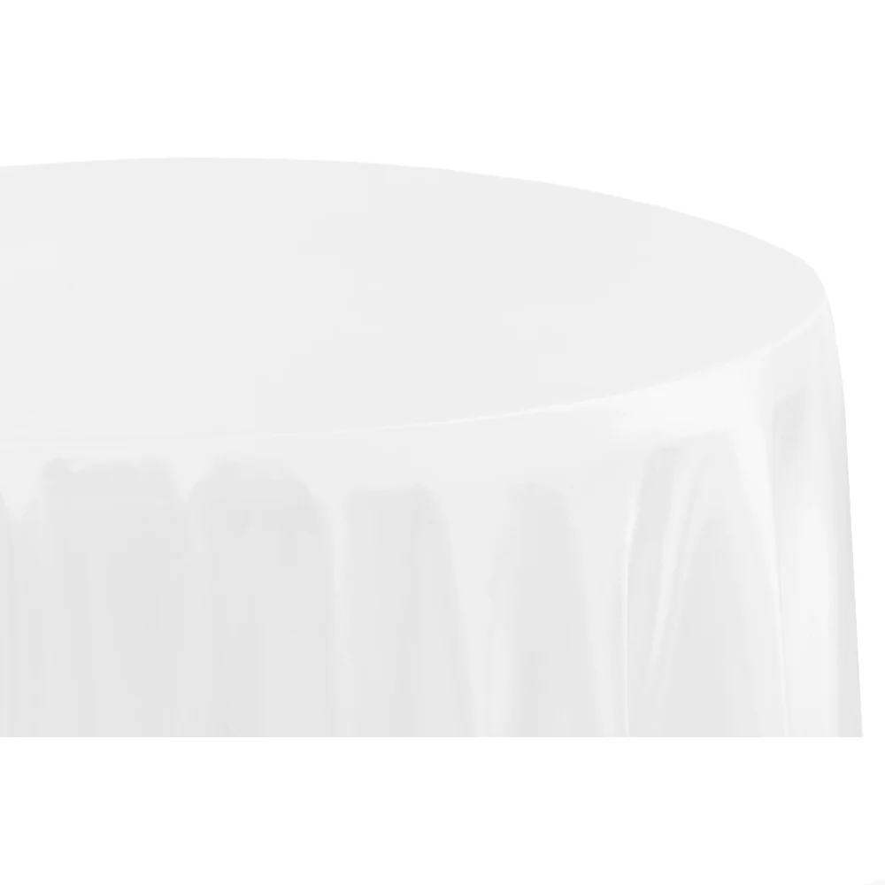 Taffeta Tablecloth 120" Round - White - Image 3