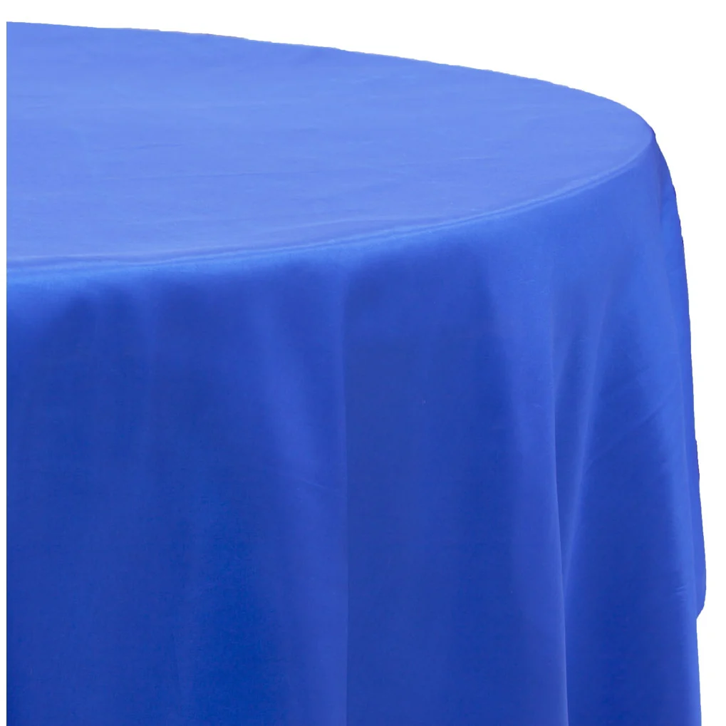 Taffeta Tablecloth 132" Round - Royal Blue