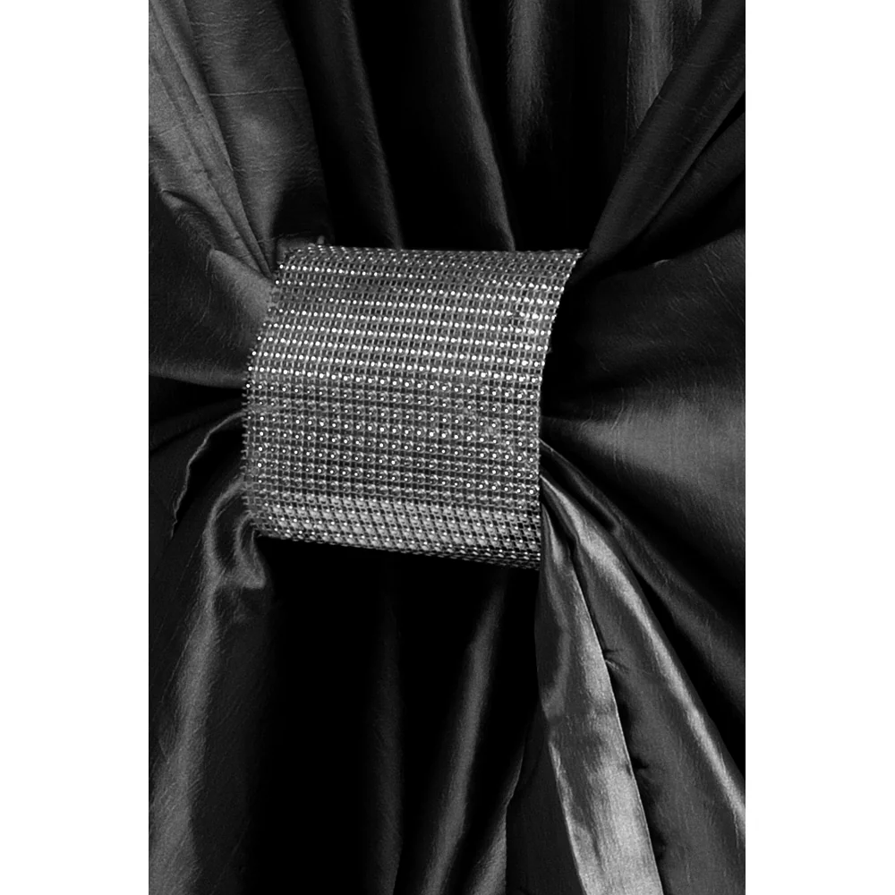 Taffeta Universal Self Tie Chair Cover - Black - Image 4