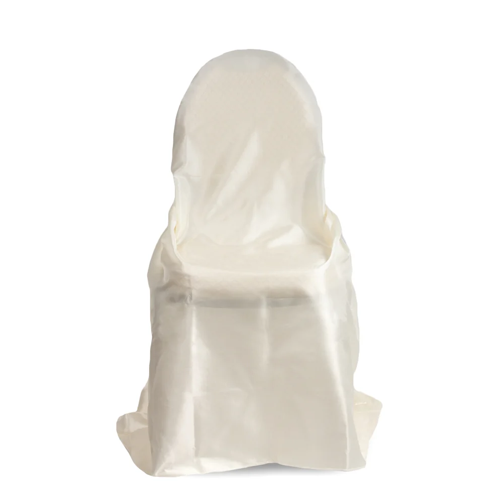 Taffeta Universal Self Tie Chair Cover - Ivory - Image 3