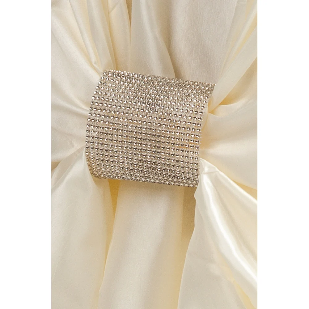 Taffeta Universal Self Tie Chair Cover - Ivory - Image 4