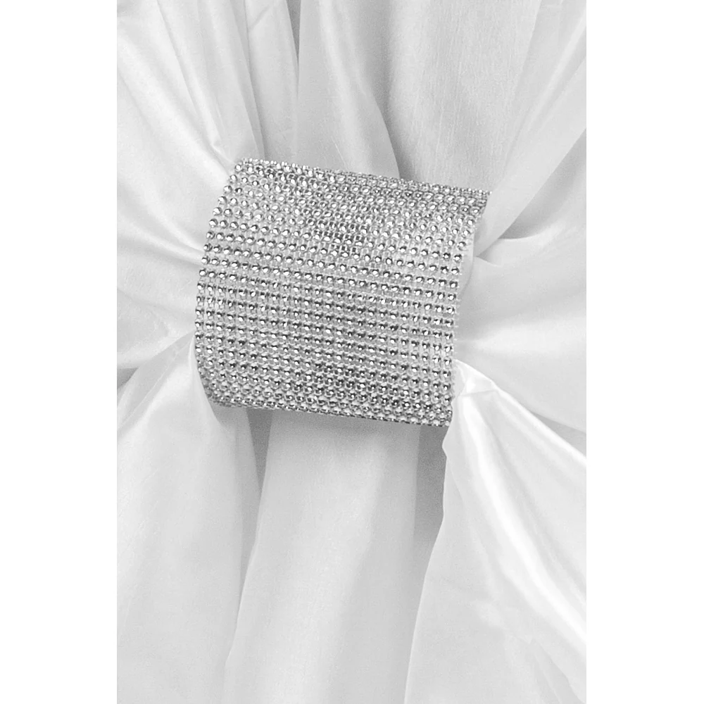 Taffeta Universal Self Tie Chair Cover - White - Image 6