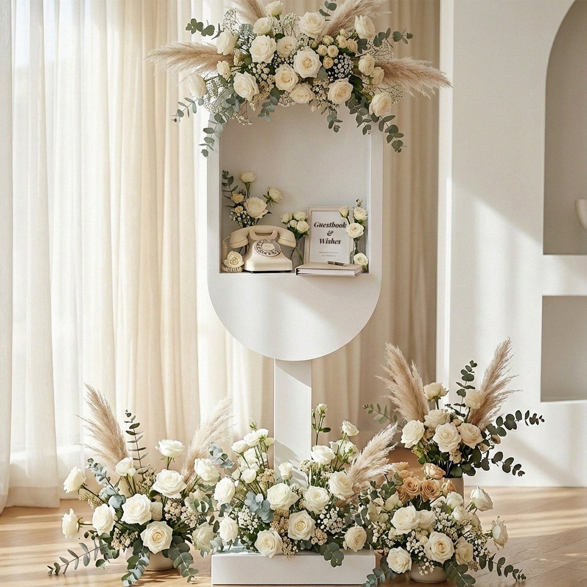 Telephone/Guestbook Booth Prop Display Stand - White - Image 2