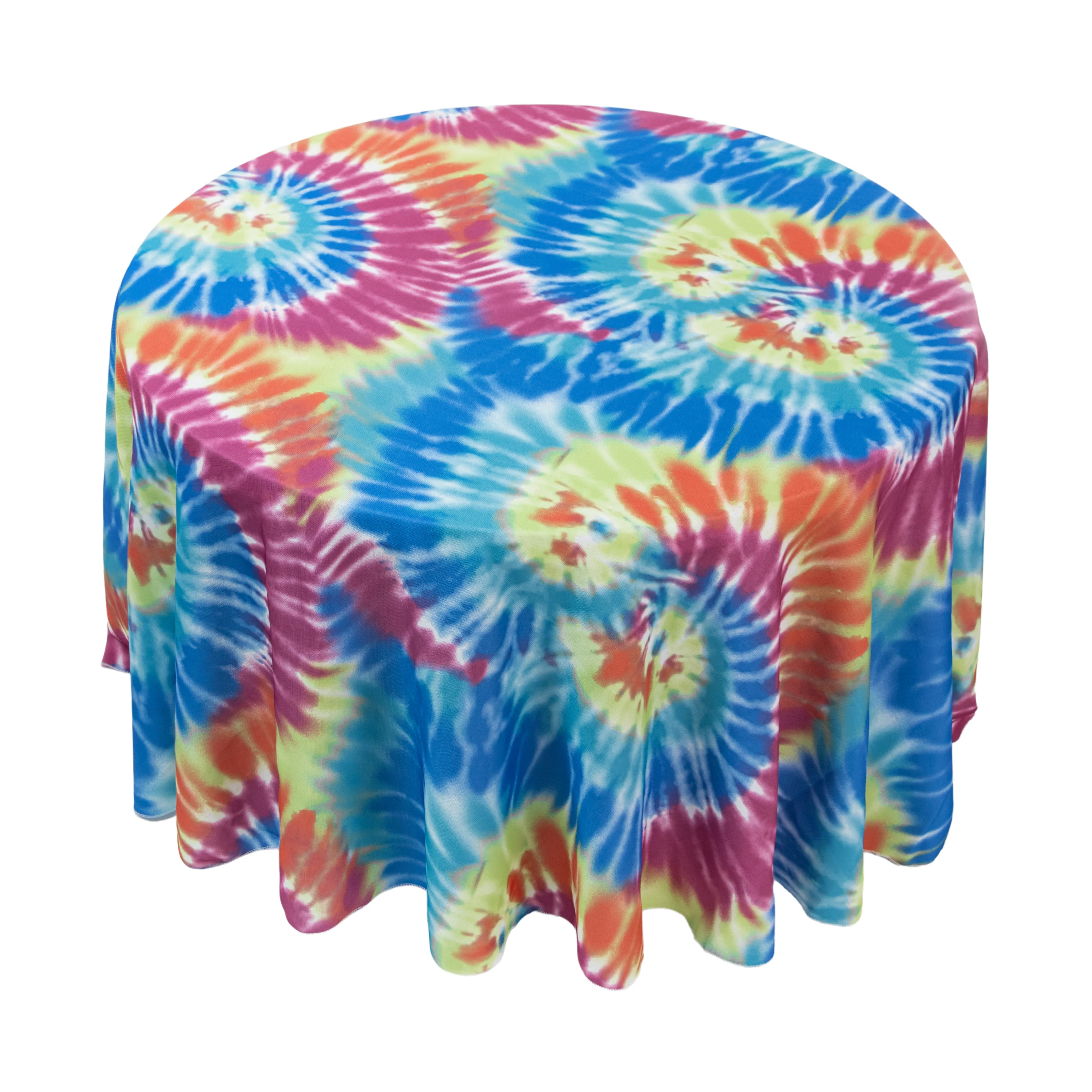 Tie-Dye Polyester 108" Round Tablecloth - Image 5