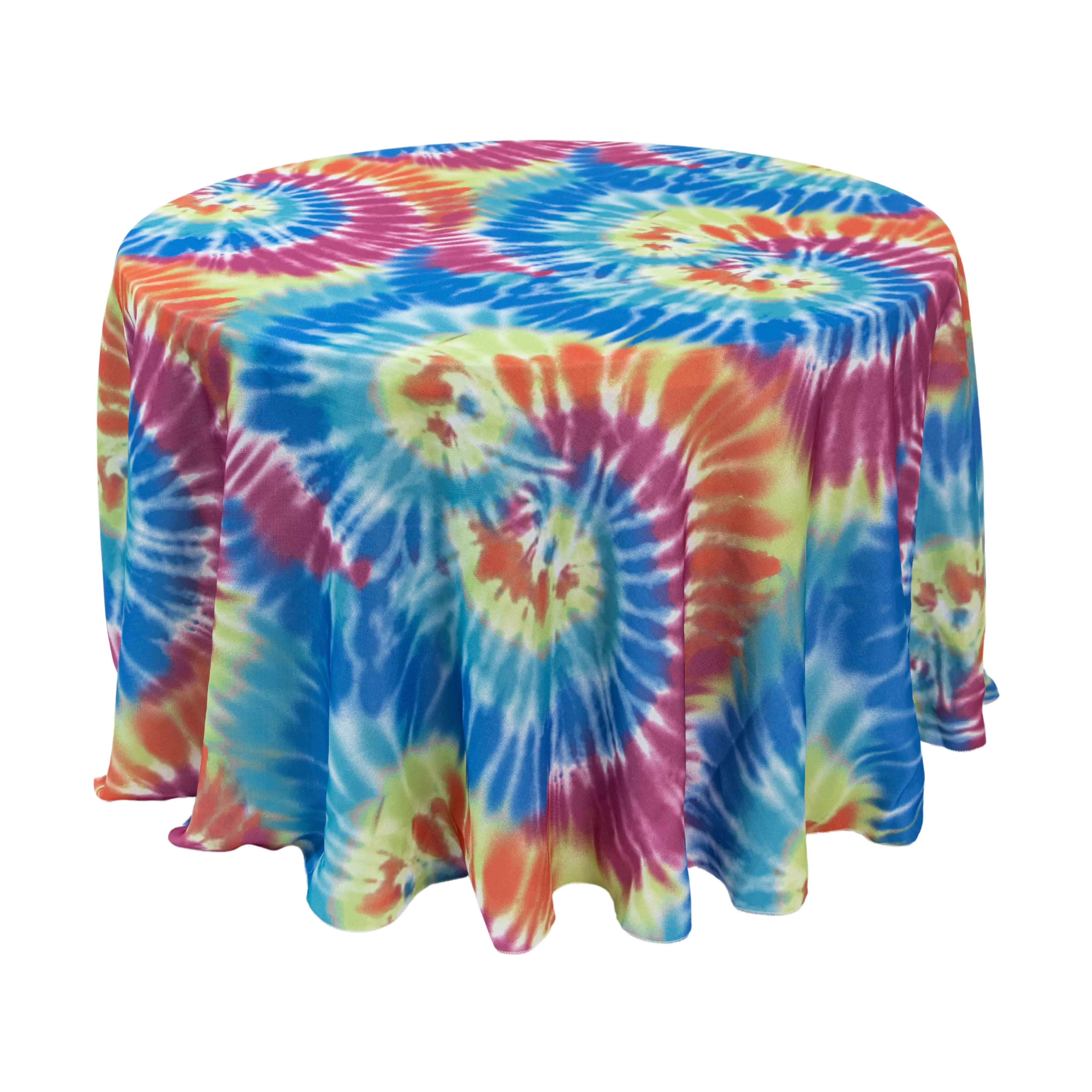 Tie-Dye Polyester 108" Round Tablecloth - Image 6