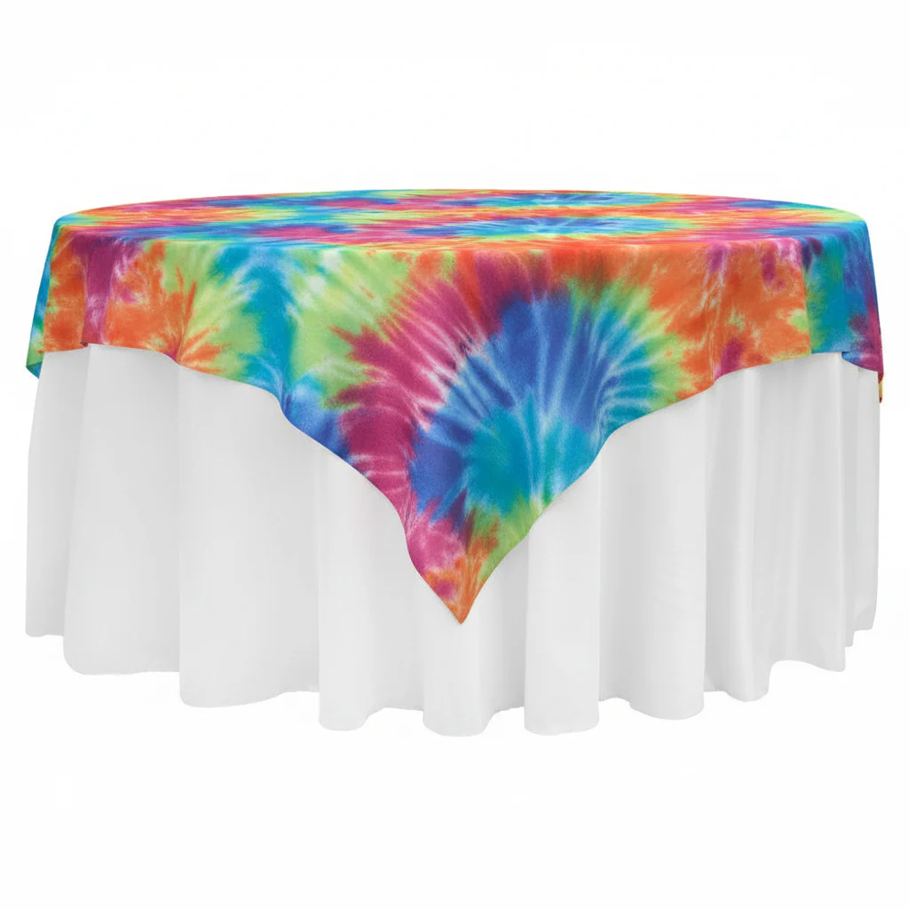 Tie-Dye Polyester 72"x72" Tablecloth - Image 2