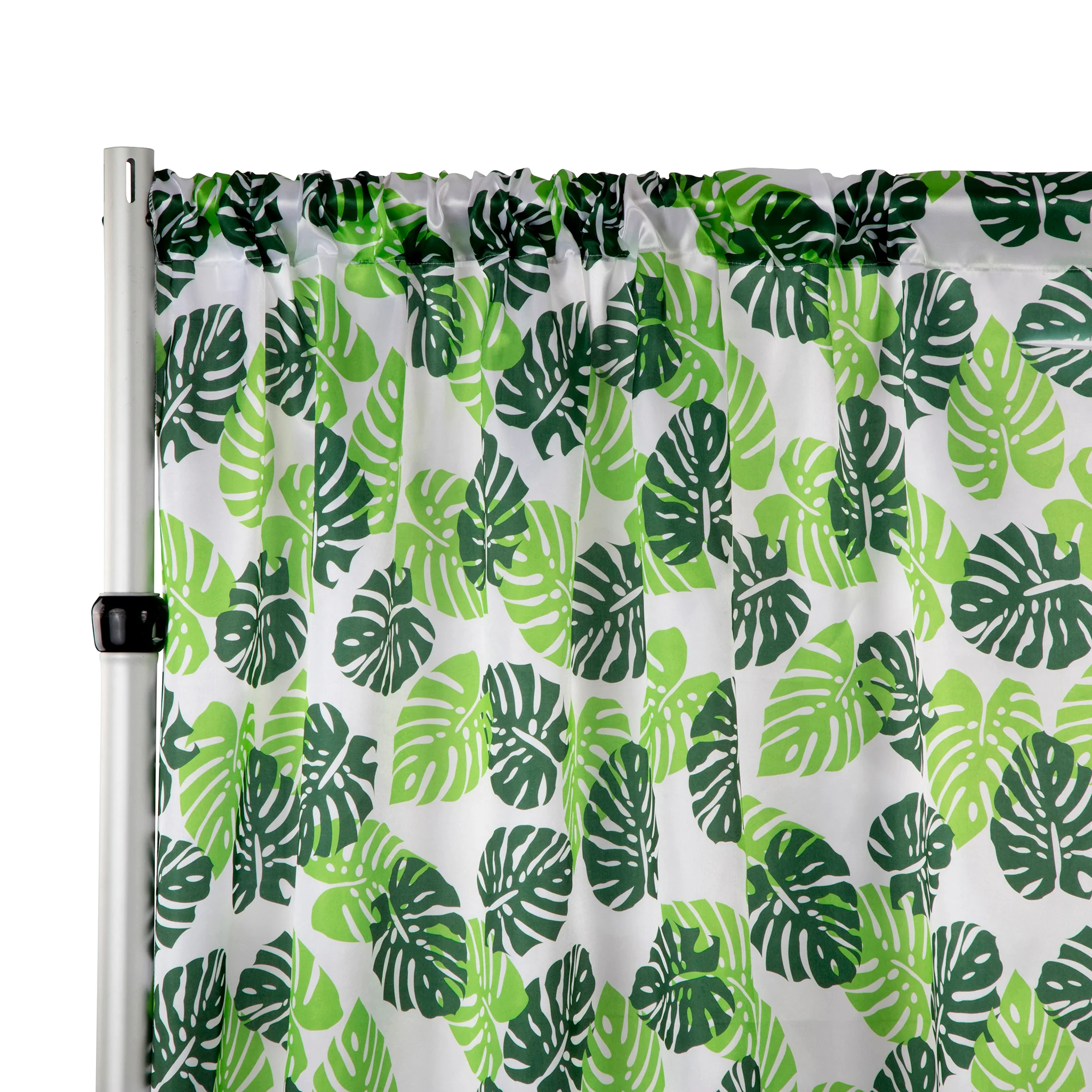 Tropical Palm Leaf Satin 10ft H x 58"W Backdrop Panel/Drape