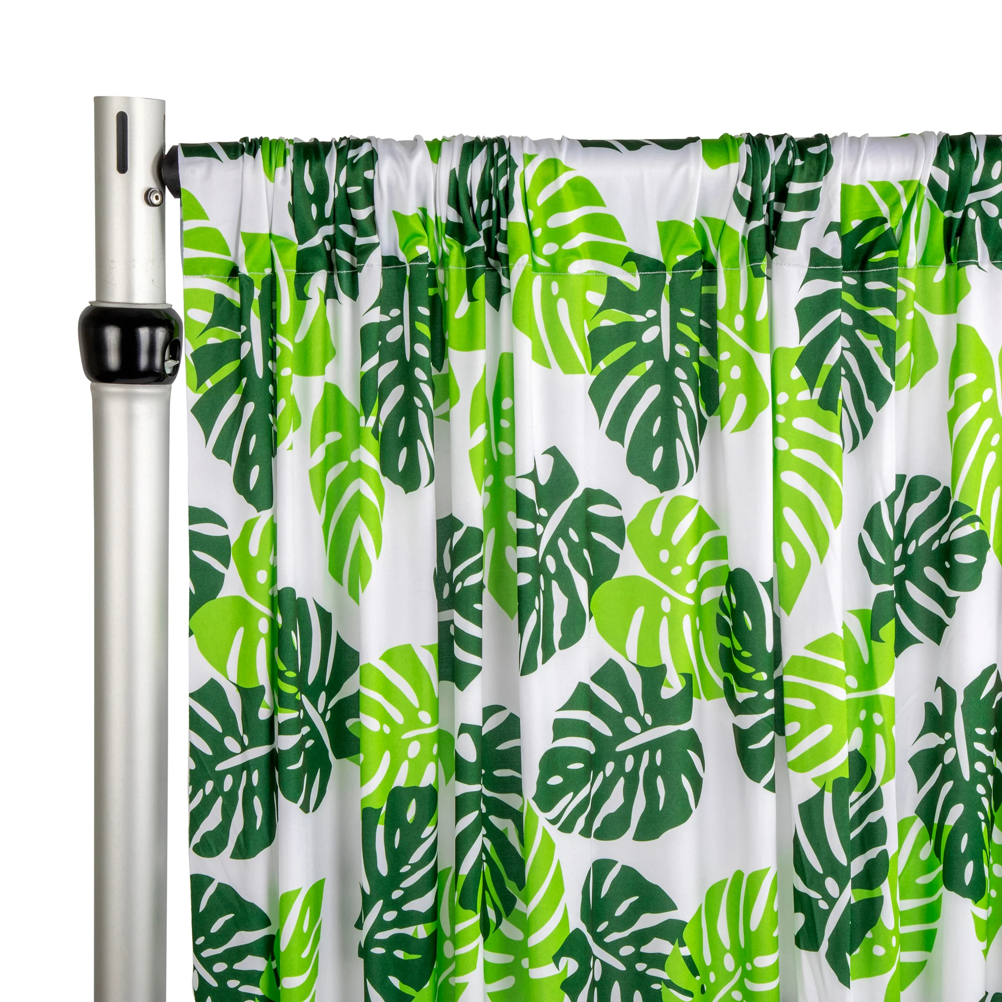 Tropical Palm Leaf Spandex 4-way Stretch Drape Curtain 12ft H x 60" W - Image 2