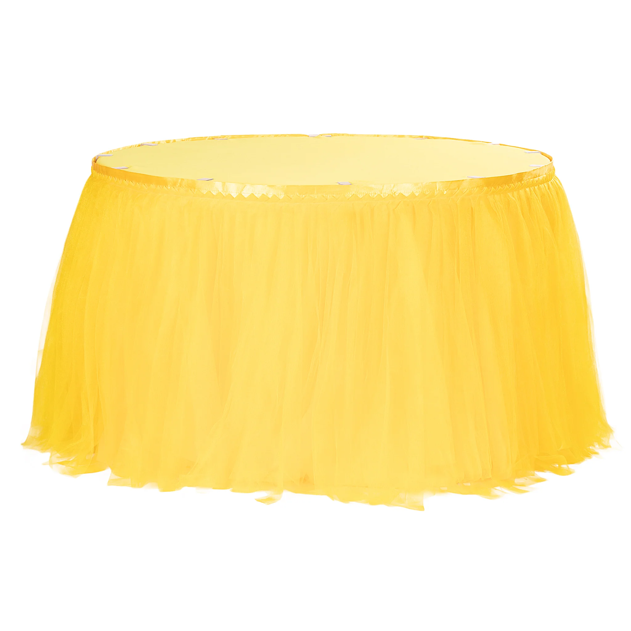 Tulle Tutu 17ft Table Skirt - Canary Yellow