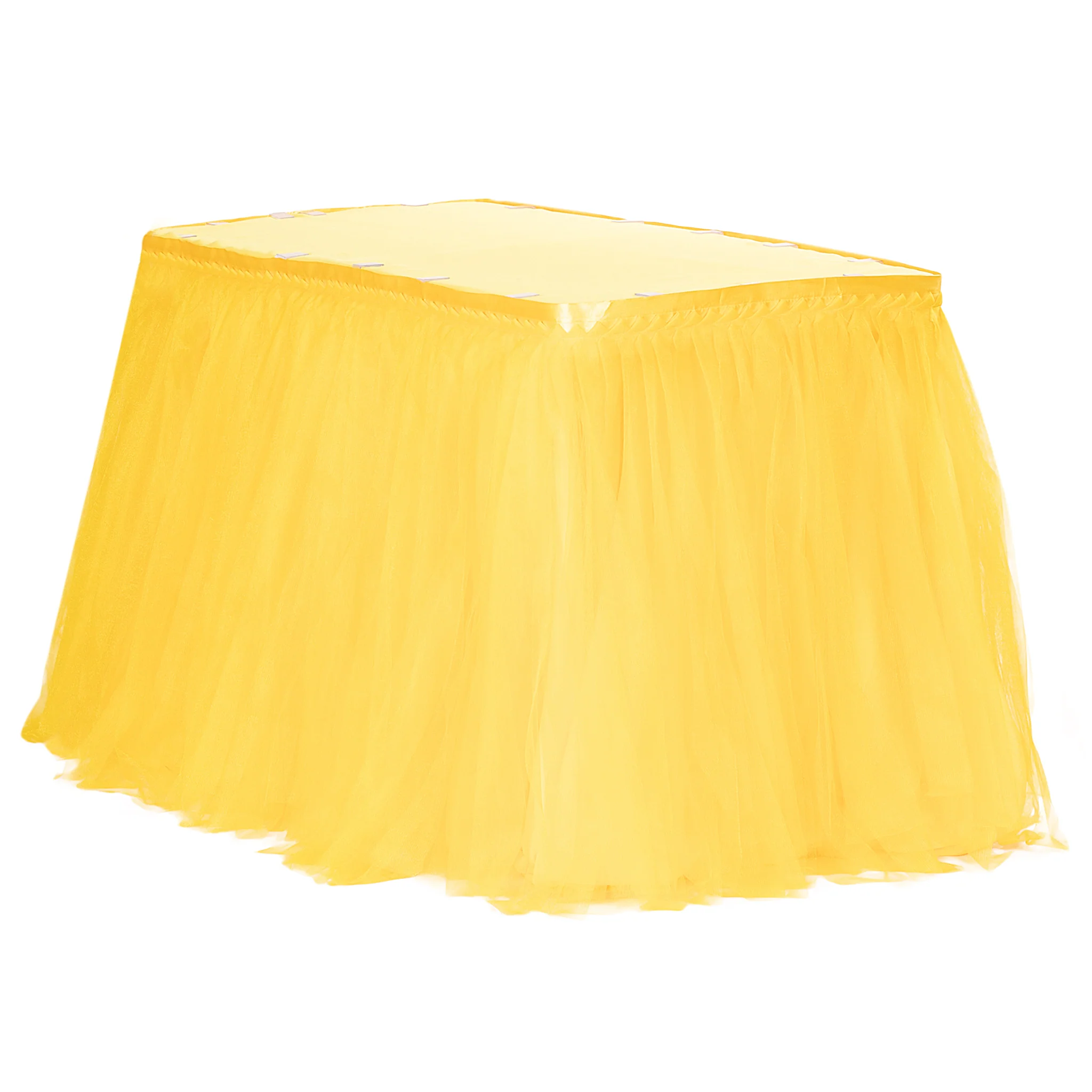 Tulle Tutu 17ft Table Skirt - Canary Yellow - Image 2