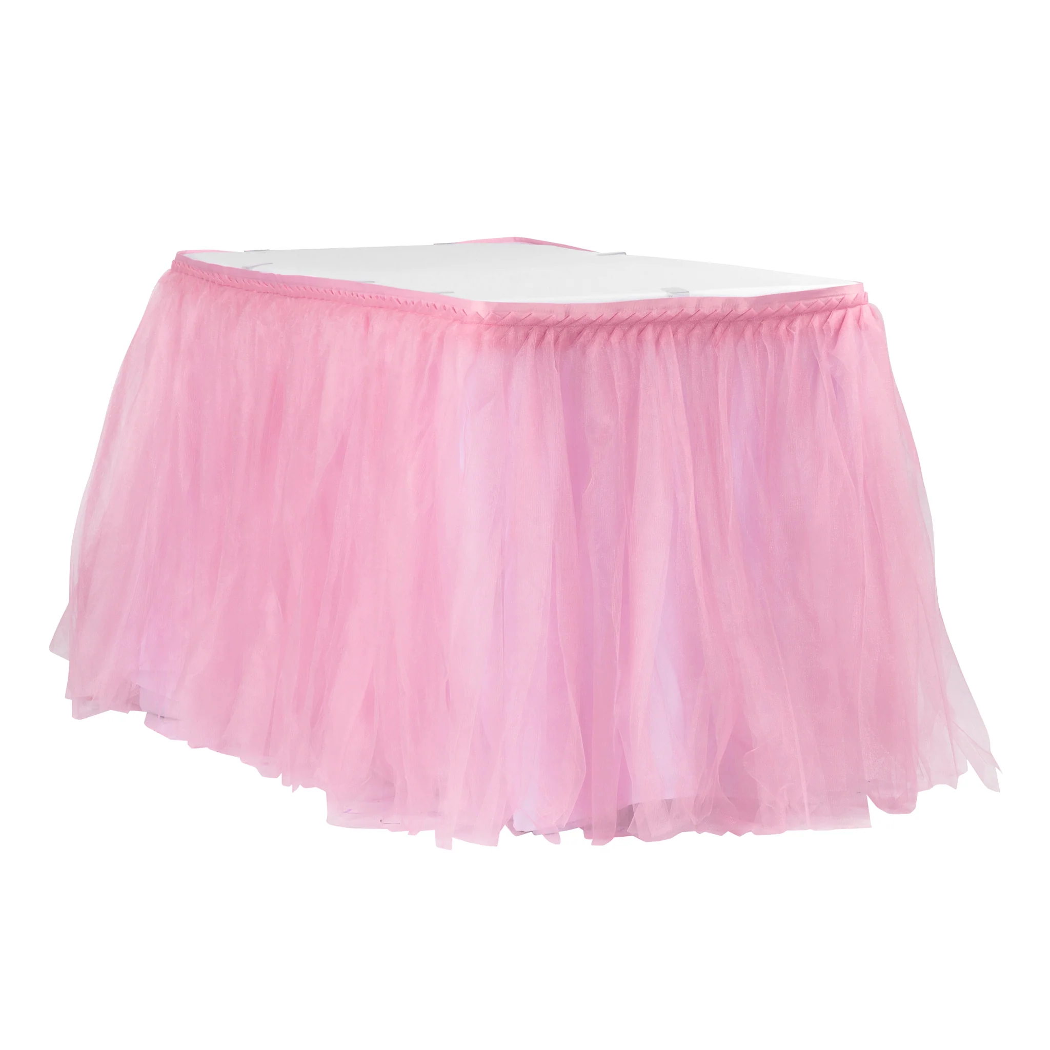 Tulle Tutu 17ft Table Skirt - Pink - Image 2