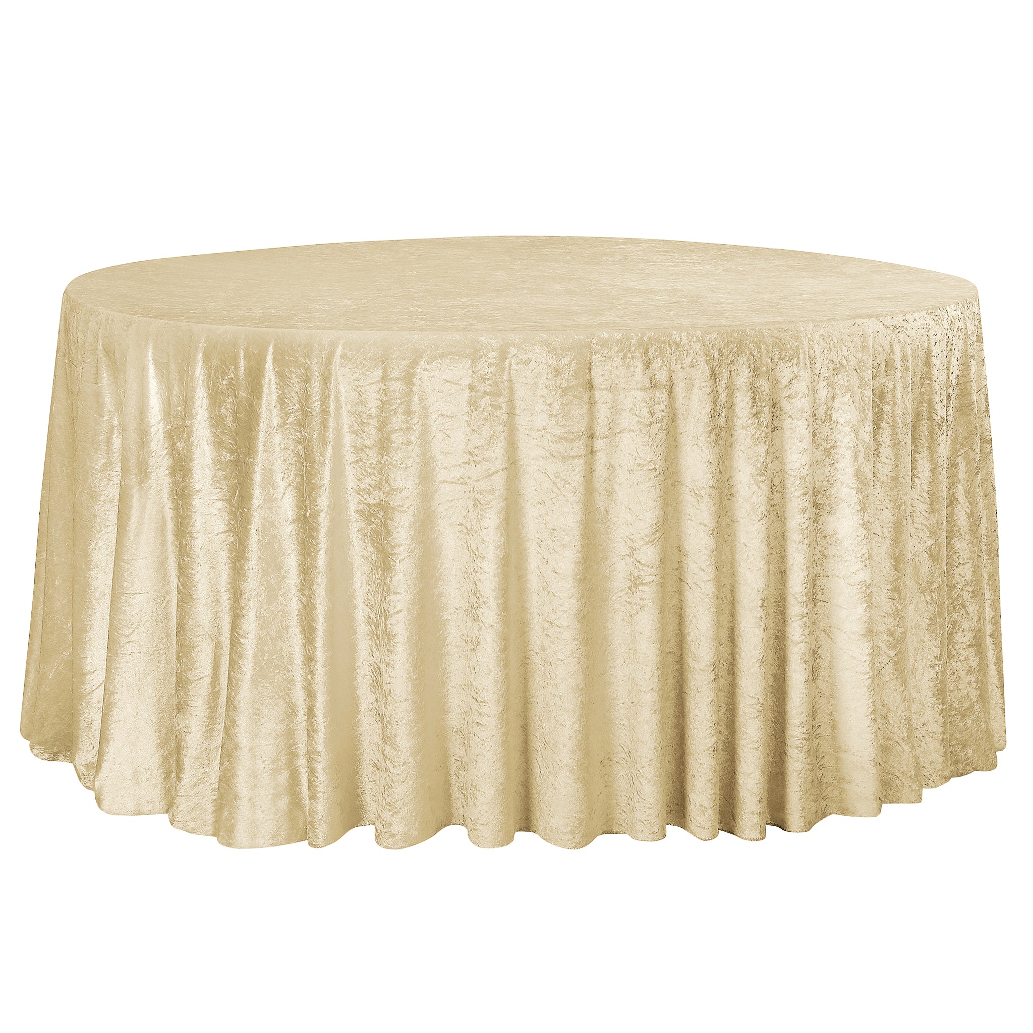 Velvet 108" Round Tablecloth - Champagne