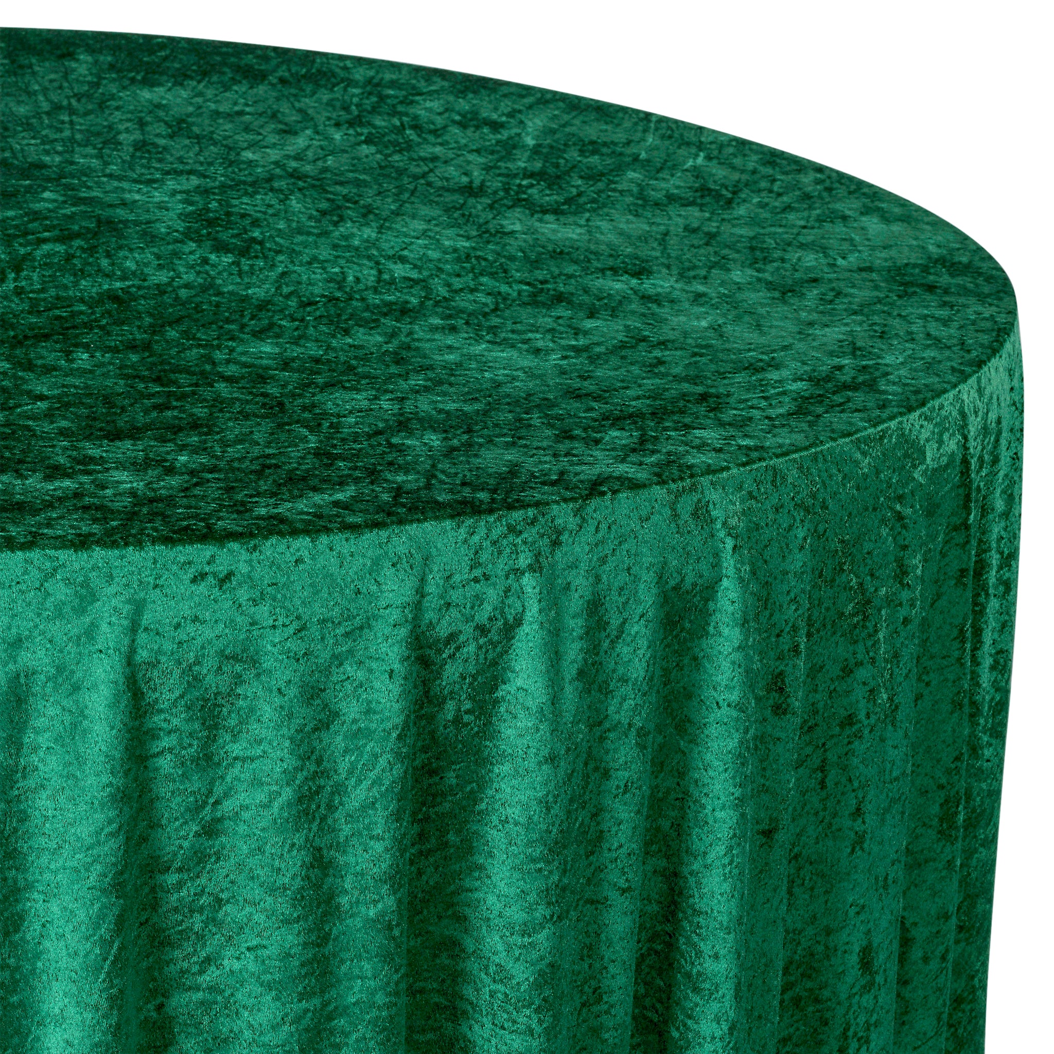 Velvet 108" Round Tablecloth - Emerald Green - Image 3
