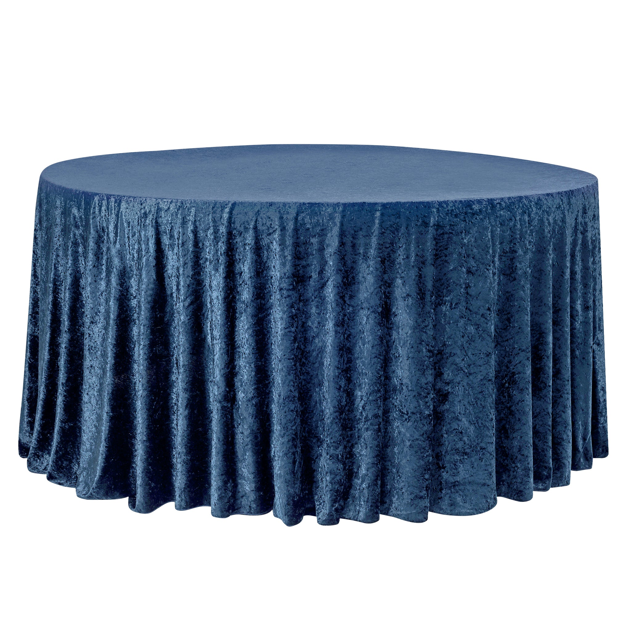 Velvet 108" Round Tablecloth - Navy Blue