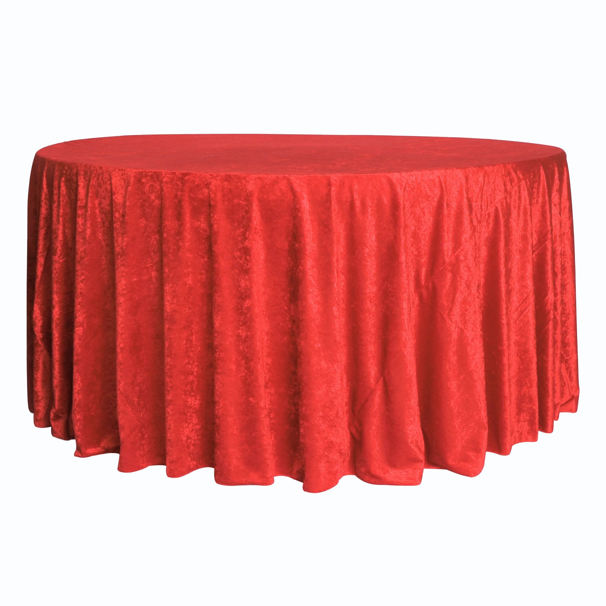 Velvet 108" Round Tablecloth - Red