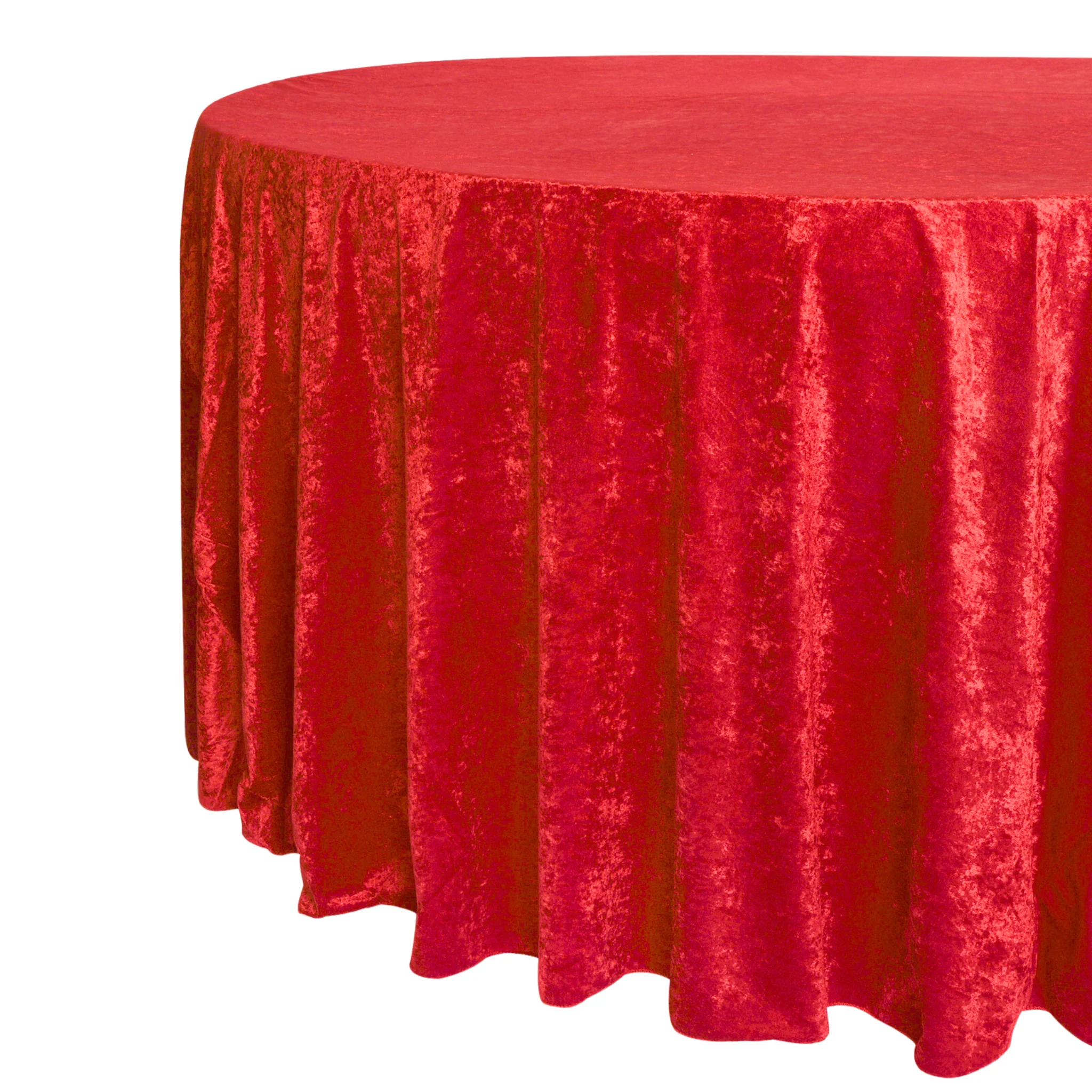 Velvet 108" Round Tablecloth - Red - Image 2
