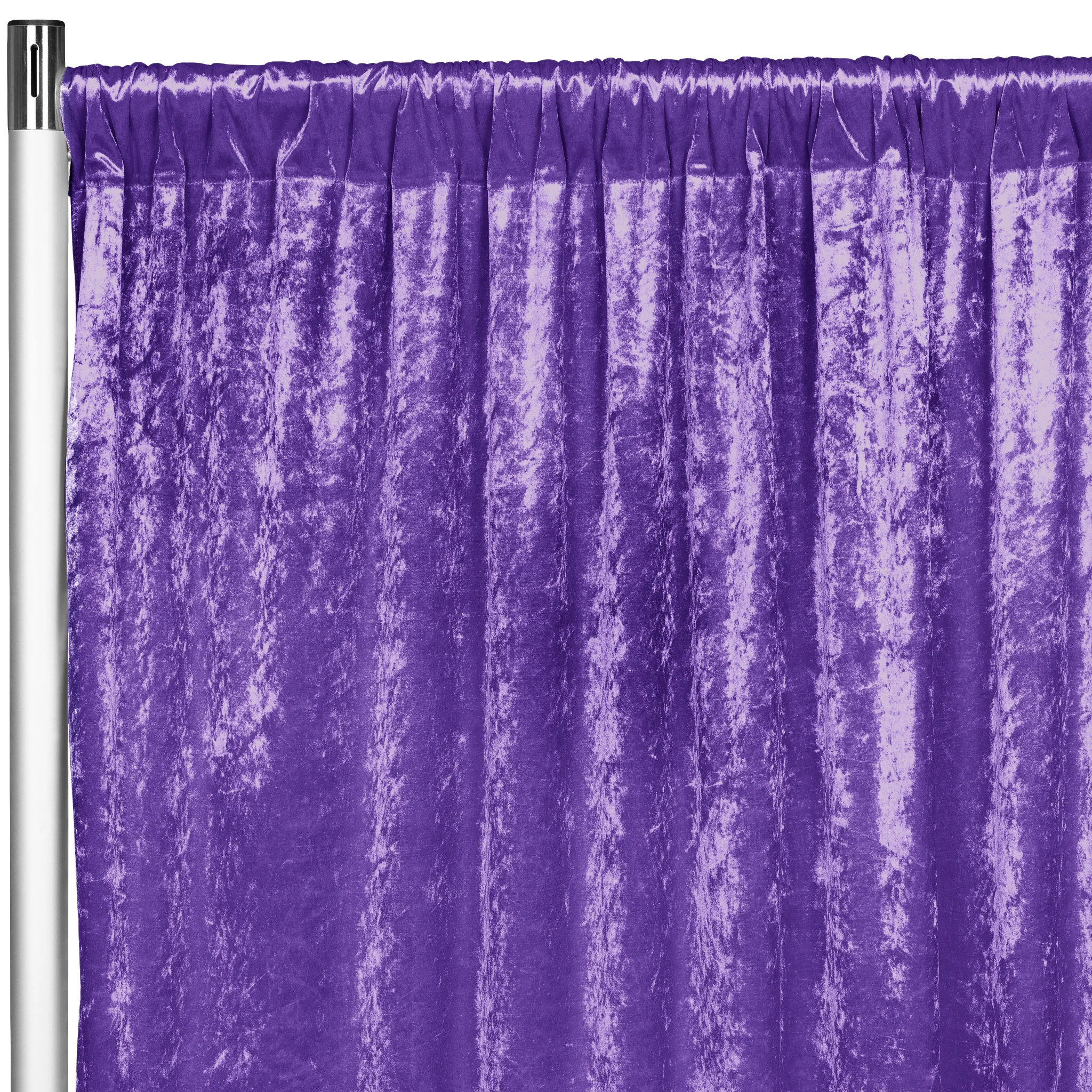Velvet 10ft H x 52" W Drape/Backdrop Curtain Panel - Purple
