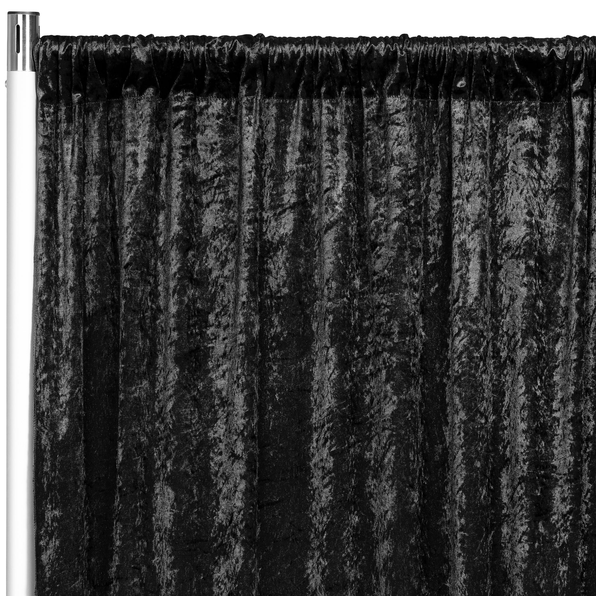 Velvet 10ft H x 118" W Drape/Backdrop Curtain Panel - Black
