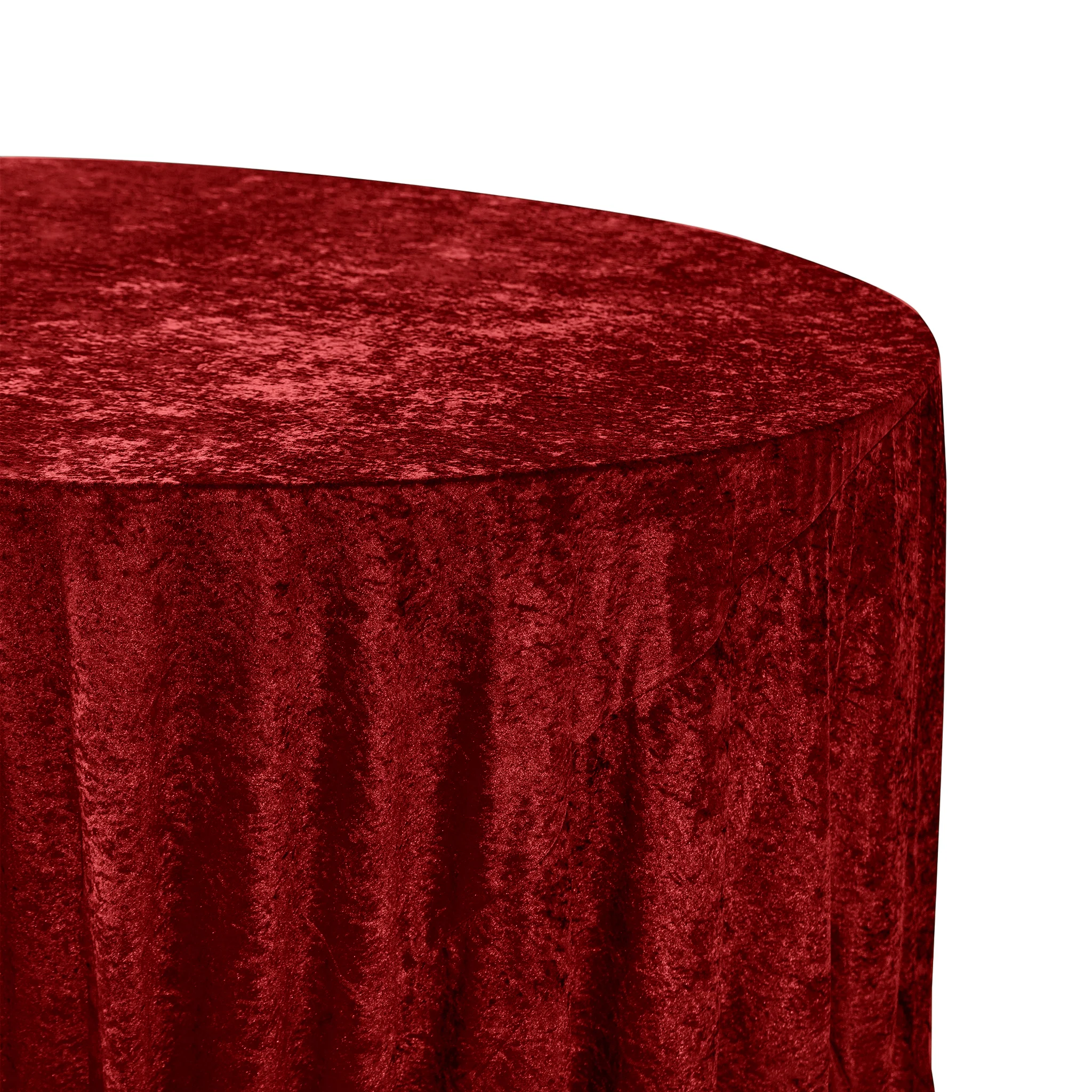 Velvet 120" Round Tablecloth - Apple Red - Image 2