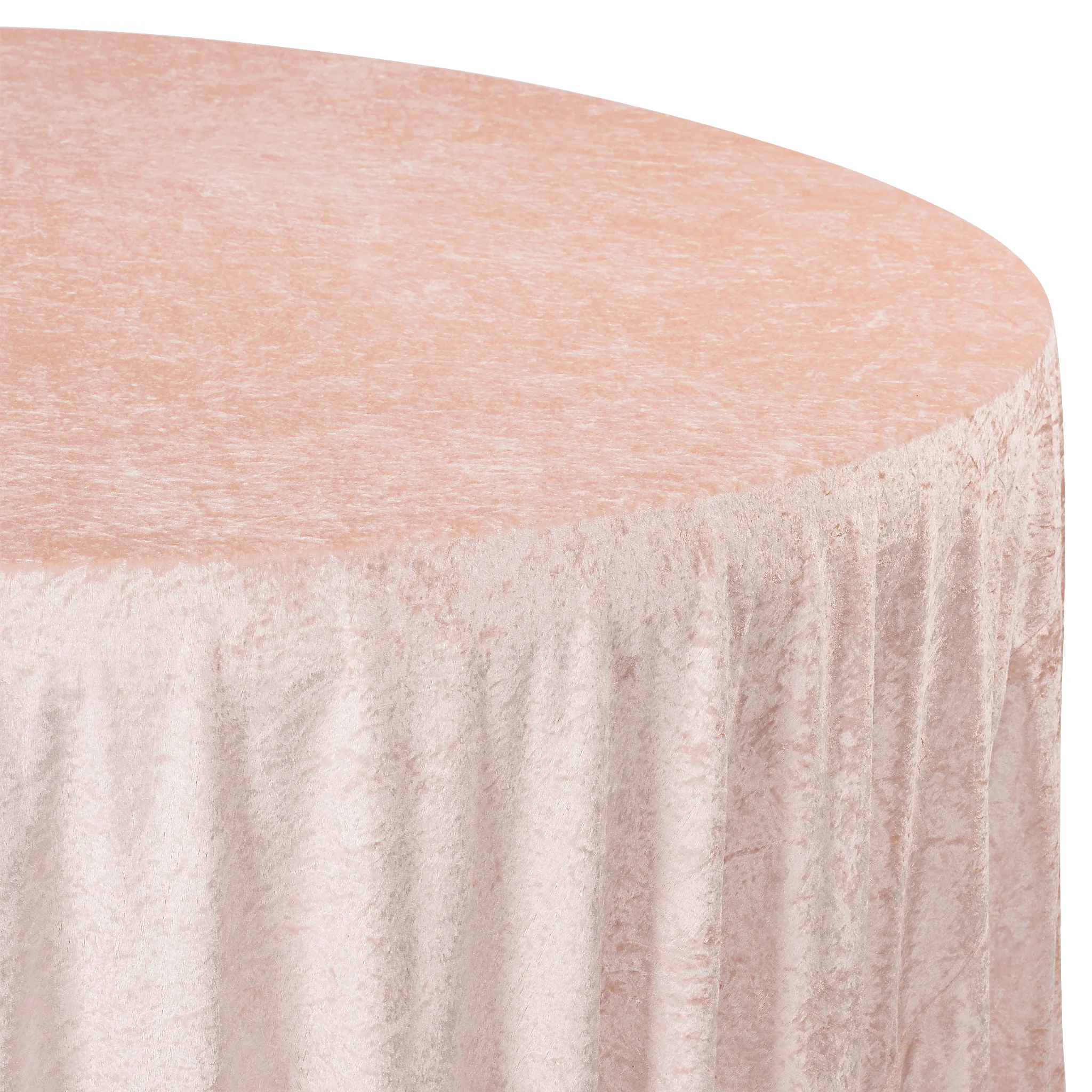 Velvet 120" Round Tablecloth - Blush/Rose Gold - Image 3