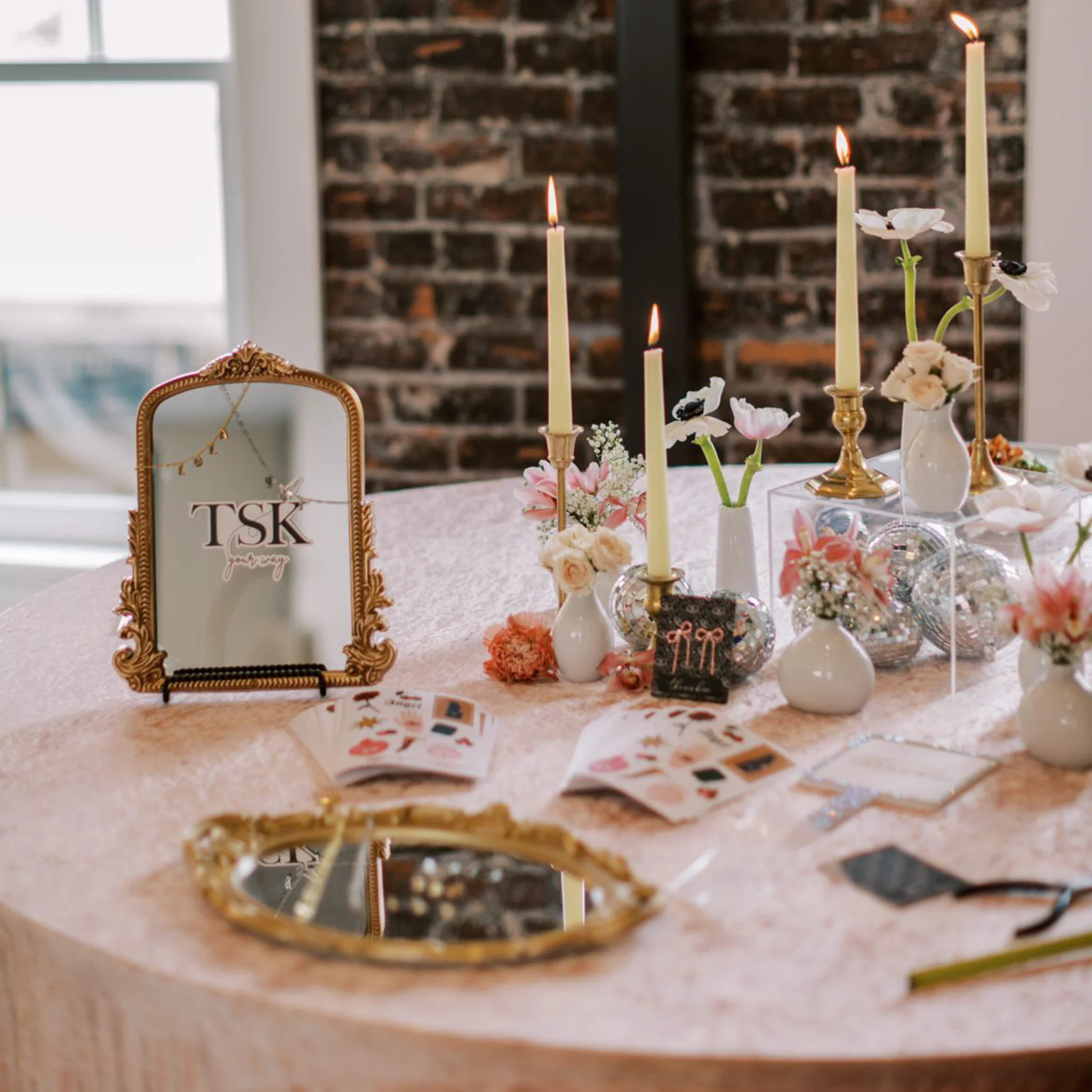 Velvet 120" Round Tablecloth - Blush/Rose Gold - Image 4