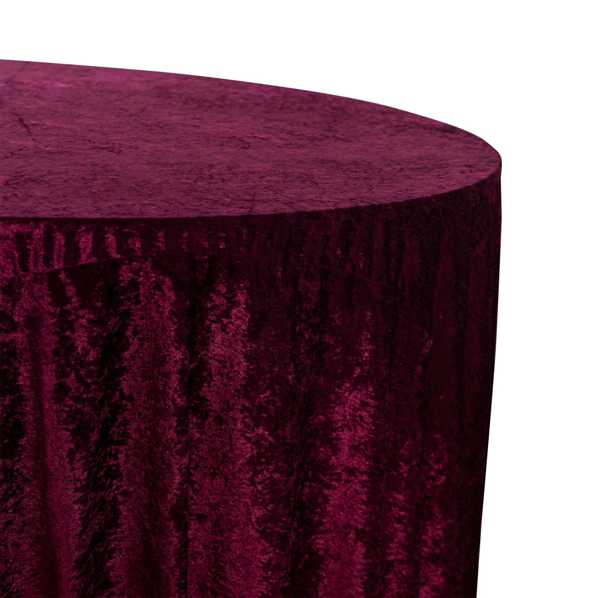Velvet 120" Round Tablecloth - Cabernet - Image 2