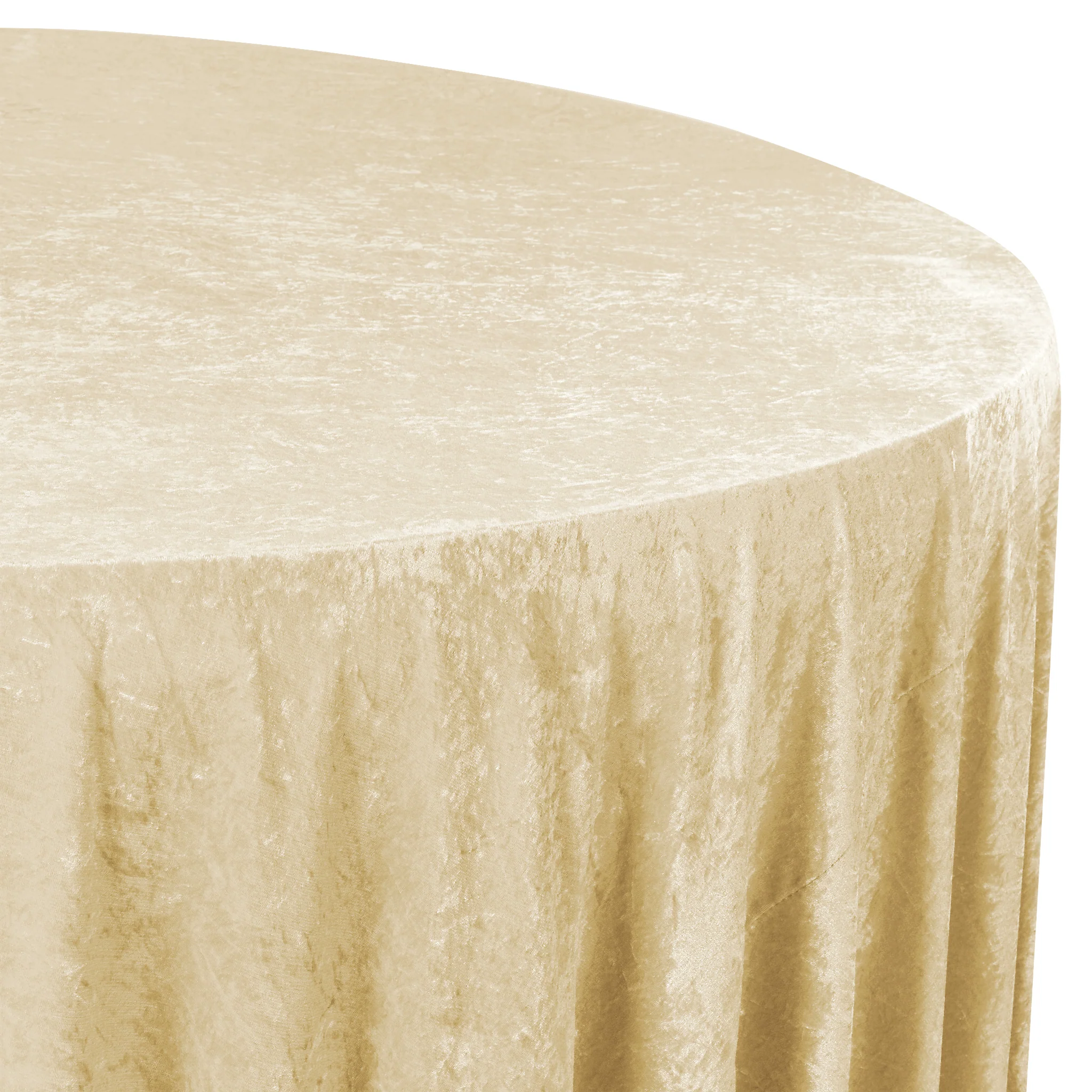 Velvet 120" Round Tablecloth - Champagne - Image 5