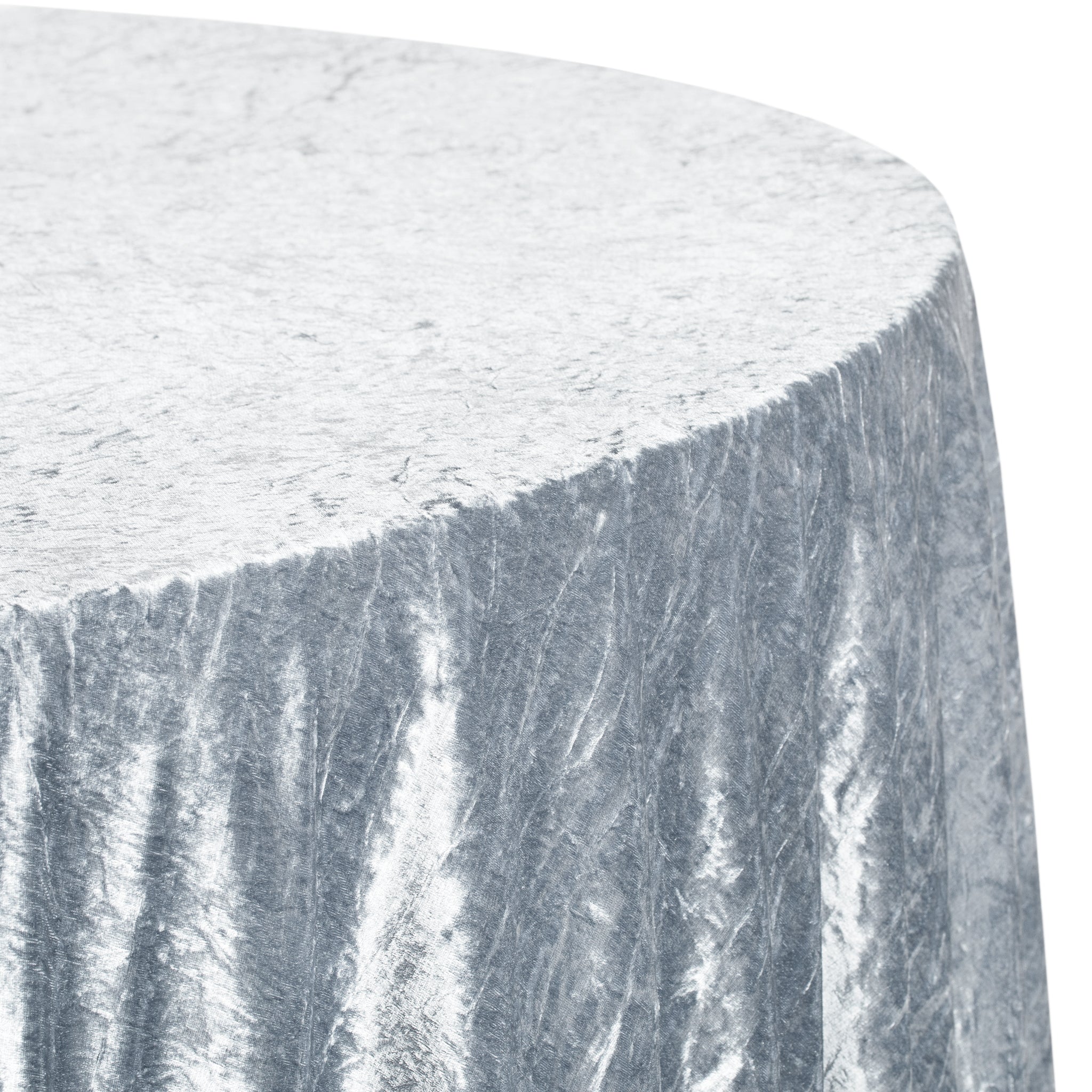 Velvet 120" Round Tablecloth - Dusty Blue - Image 5