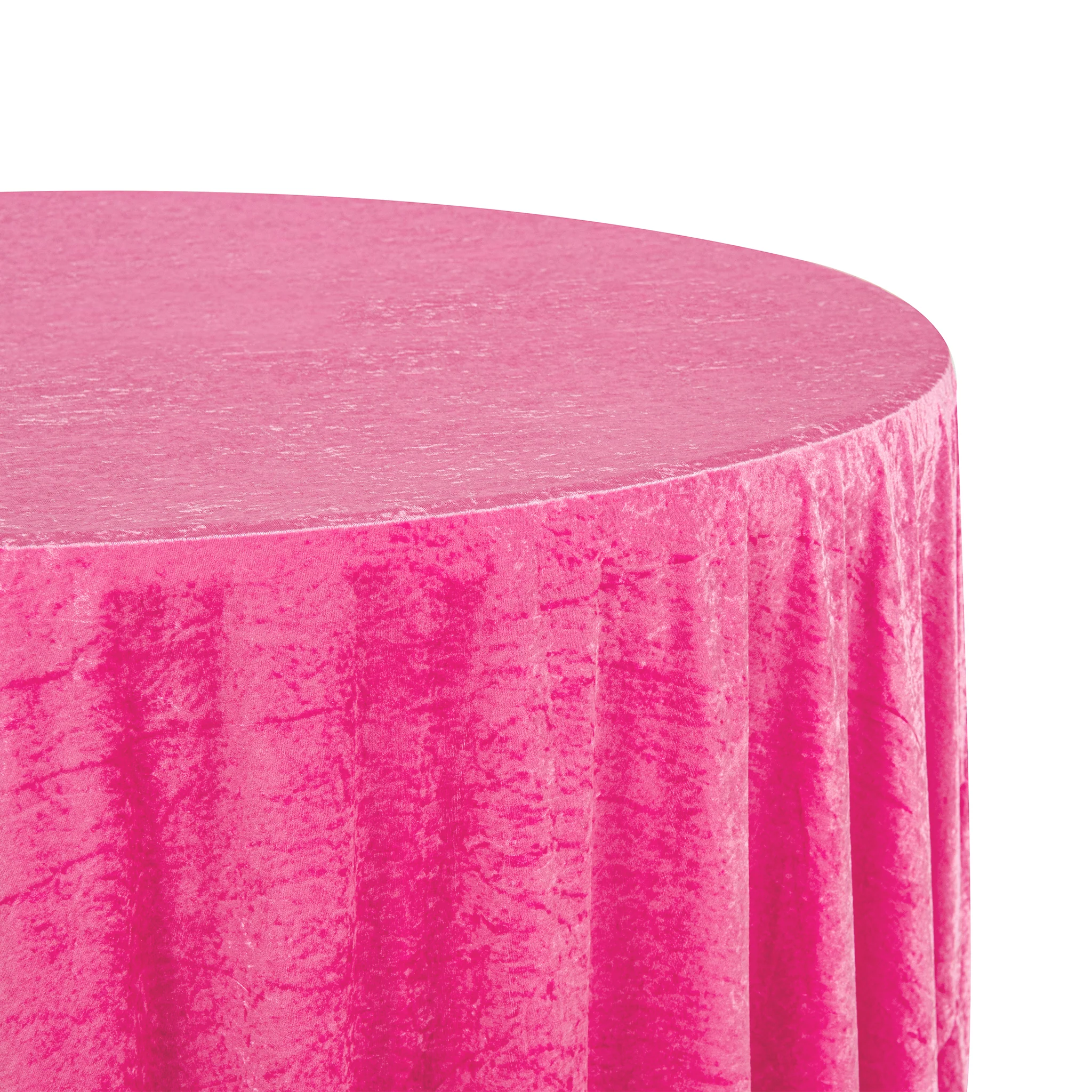 Velvet 120" Round Tablecloth - Fuchsia - Image 5