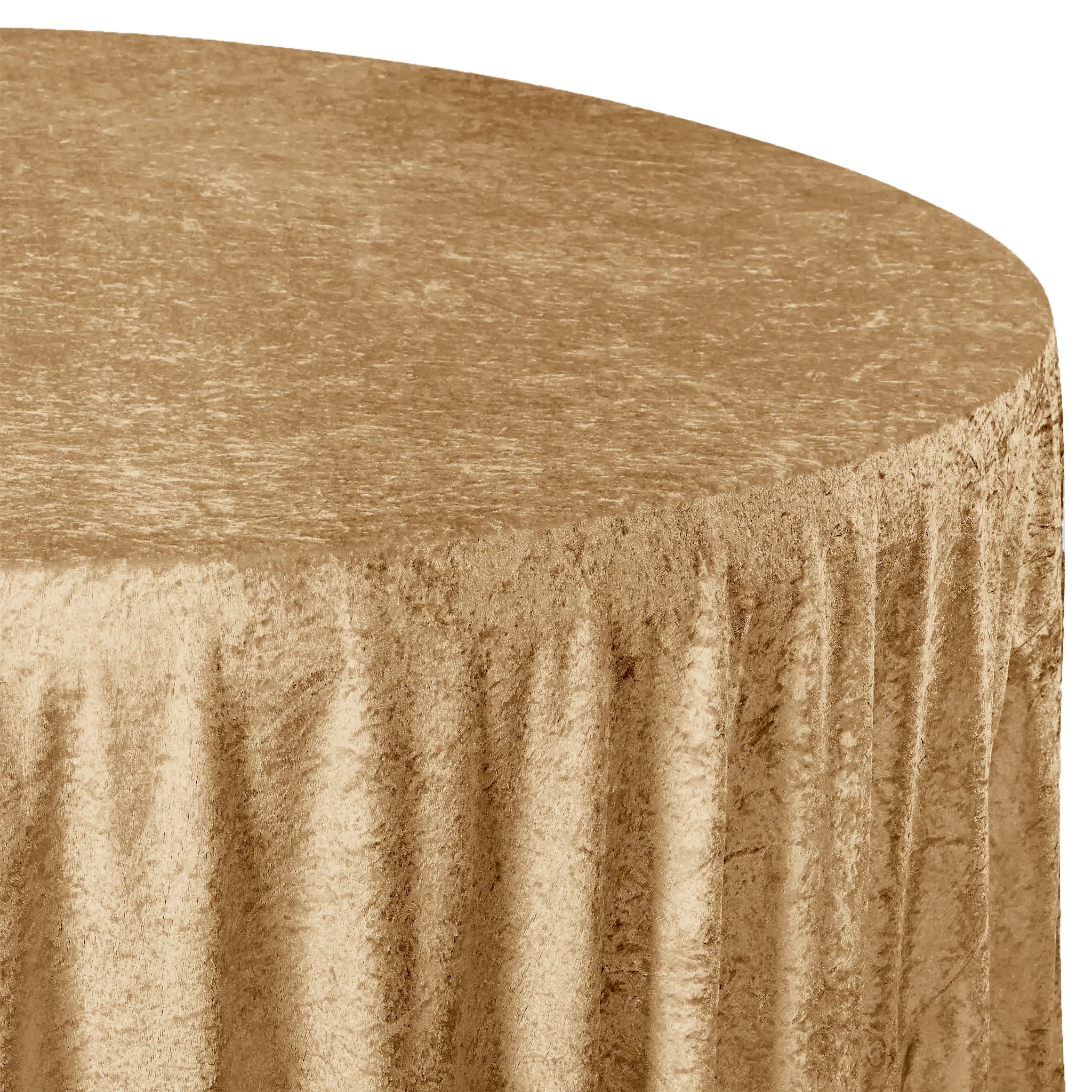 Velvet 120" Round Tablecloth - Mocha Brown - Image 2
