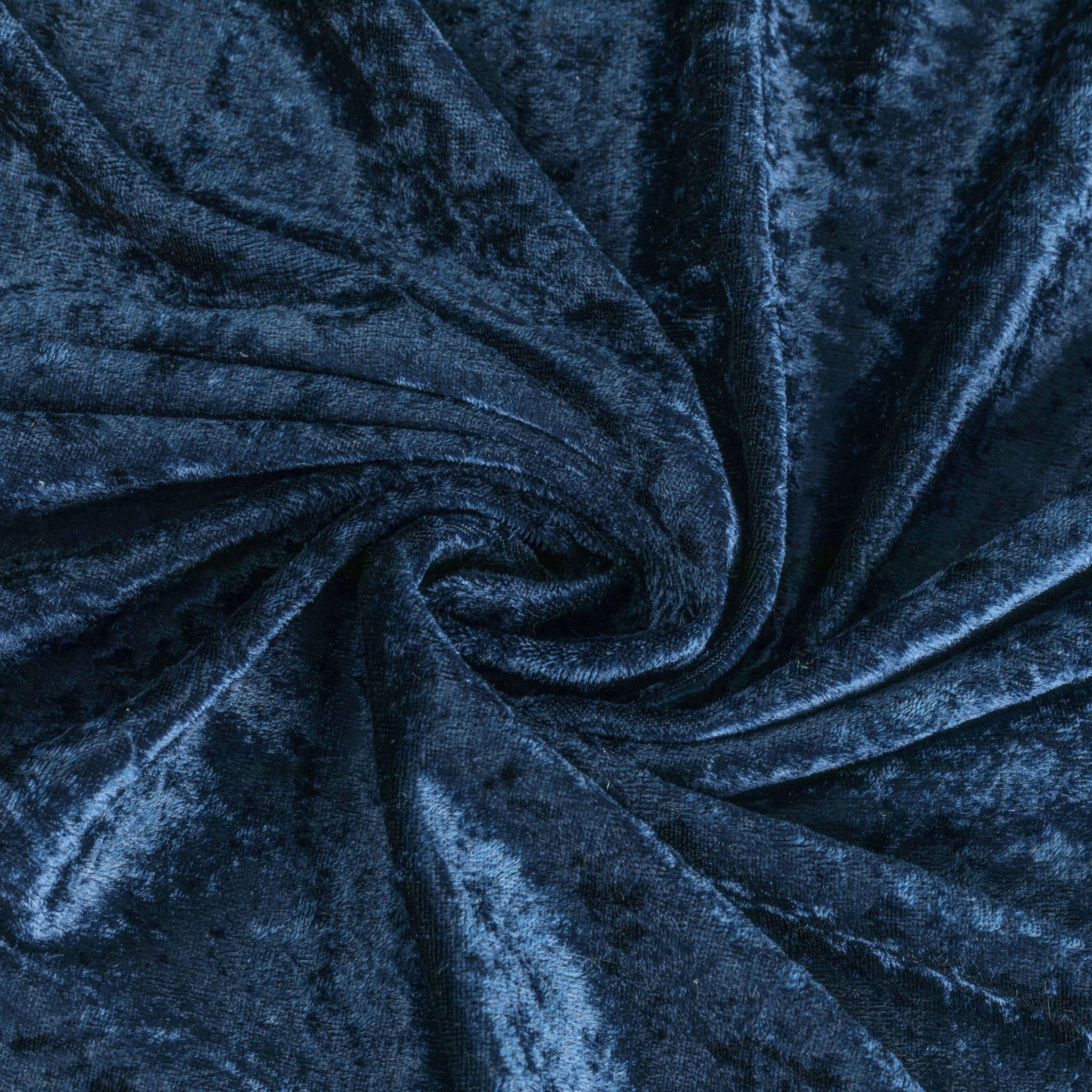 Velvet 120" Round Tablecloth - Navy Blue - Image 4